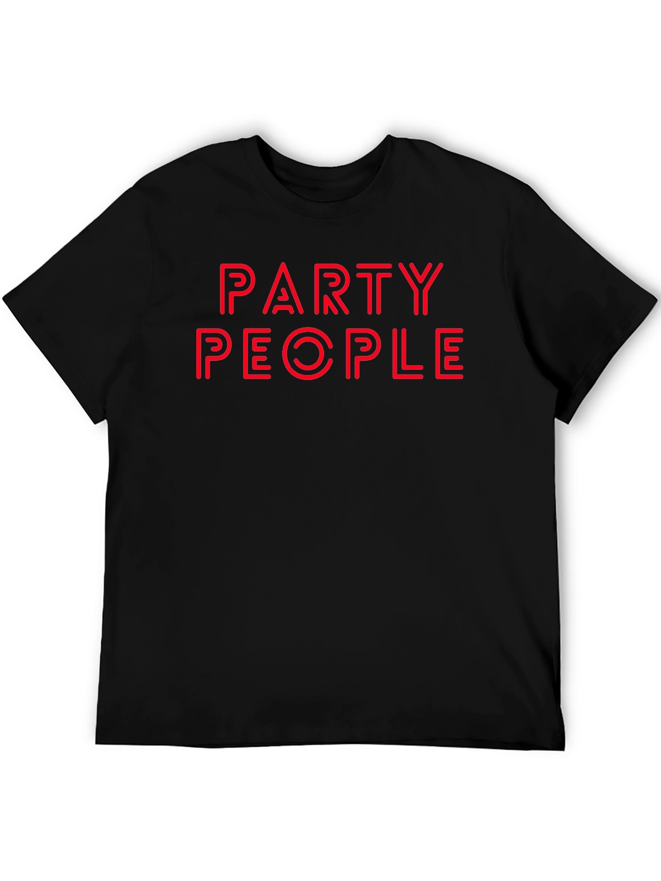 Party People Graphic Tee - Bold Red on Black