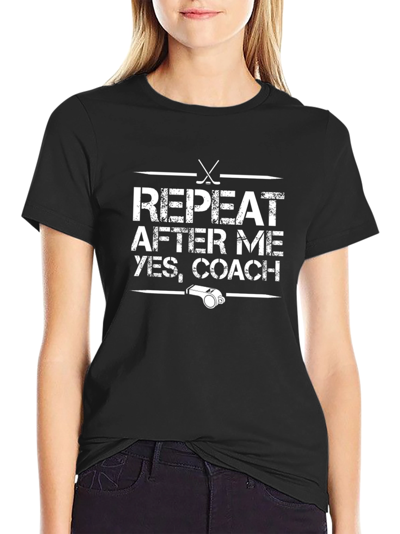 Repeat After Me Yes Coach - Funny Hockey T-Shirt