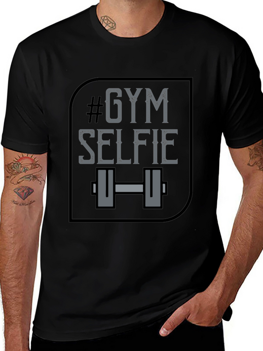 Gym Selfie Graphic Tee - Black