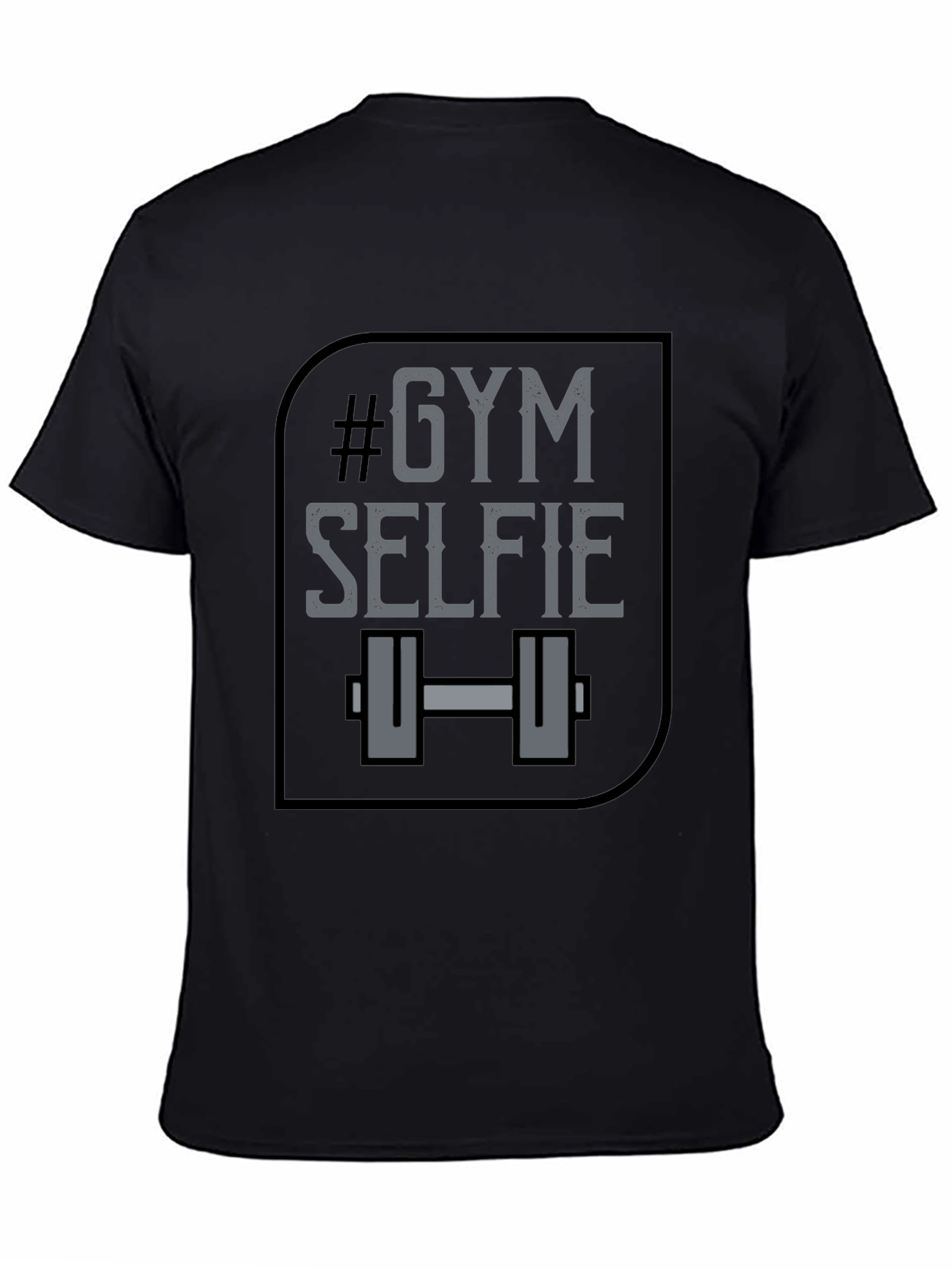 Gym Selfie Graphic Tee - Black
