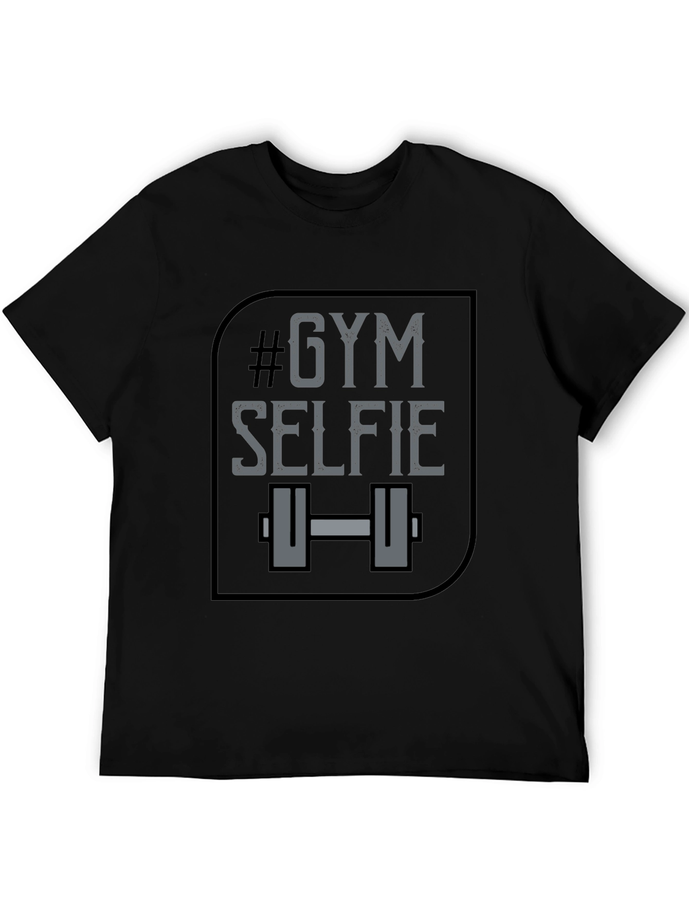 Gym Selfie Graphic Tee - Black