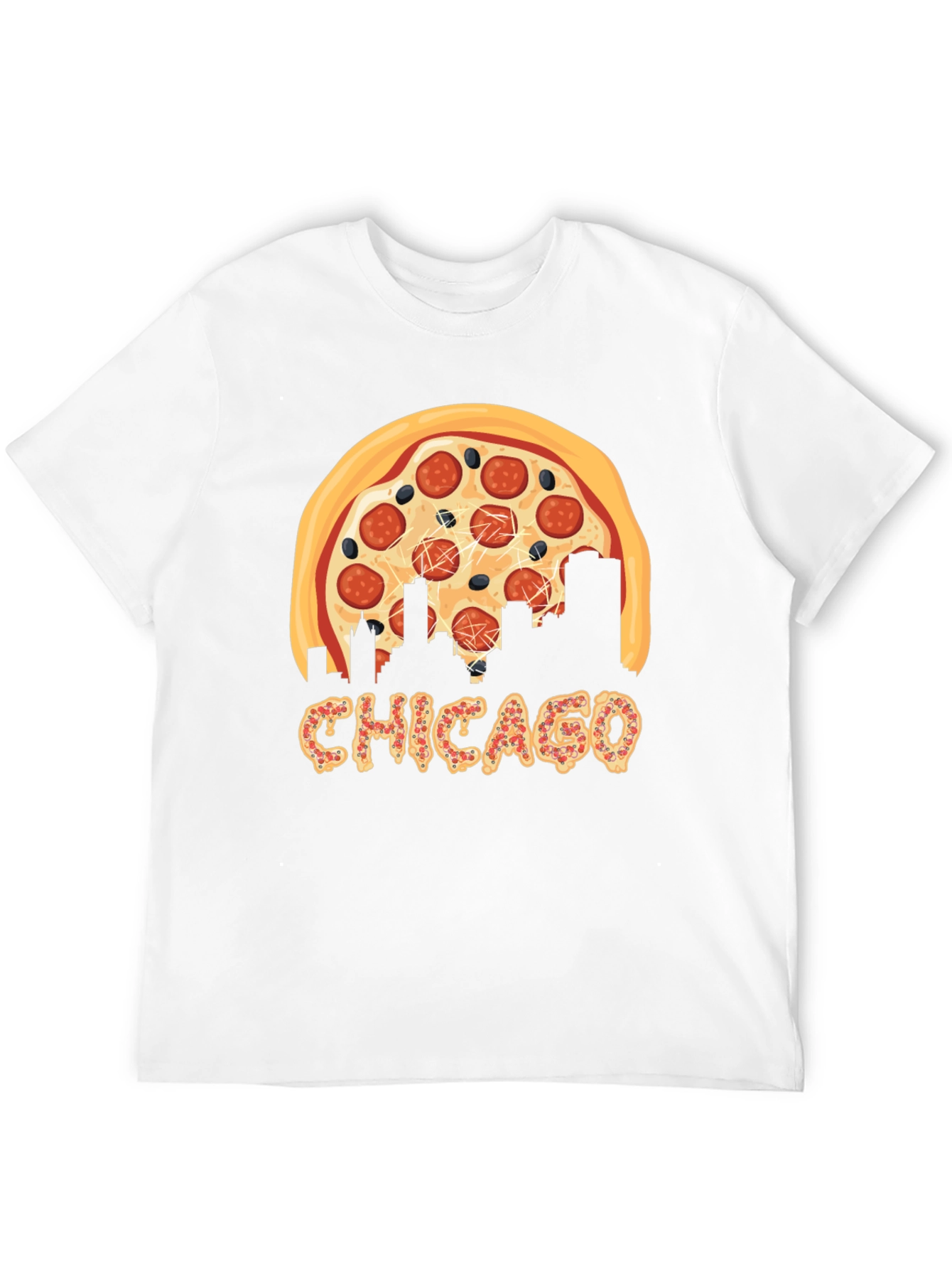 Chicago Pizza Skyline Graphic T-Shirt