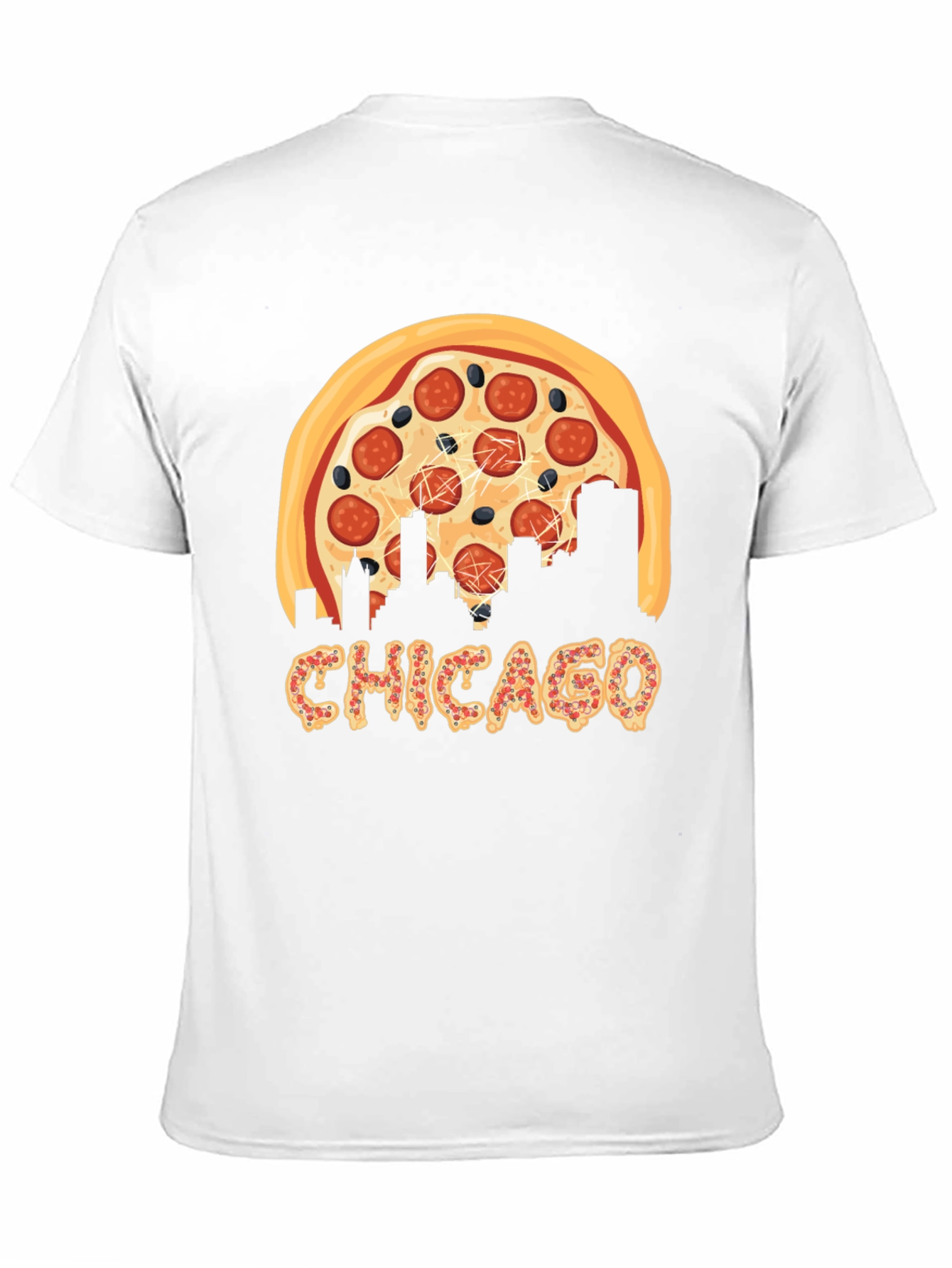 Chicago Pizza Skyline Graphic T-Shirt