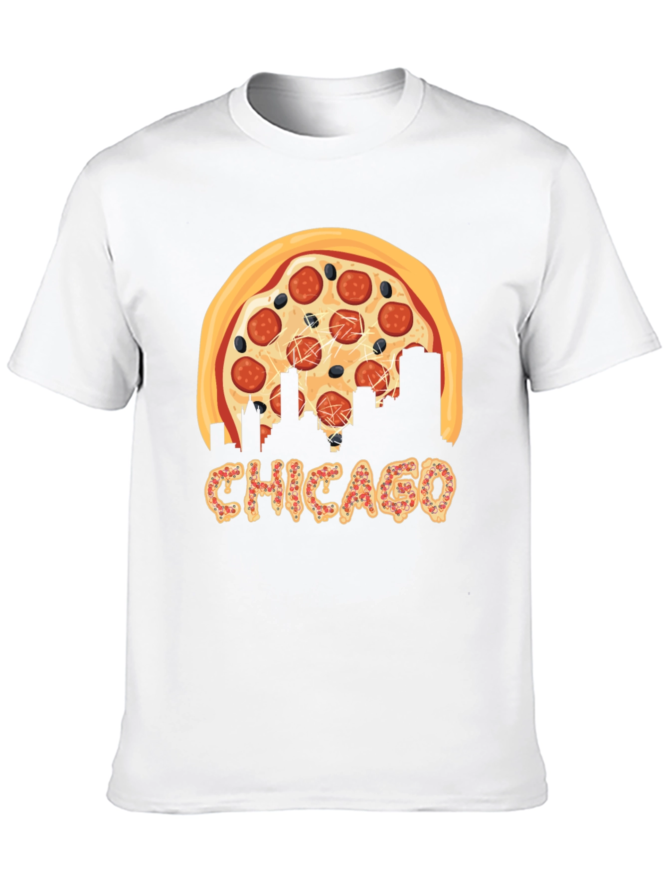 Chicago Pizza Skyline Graphic T-Shirt