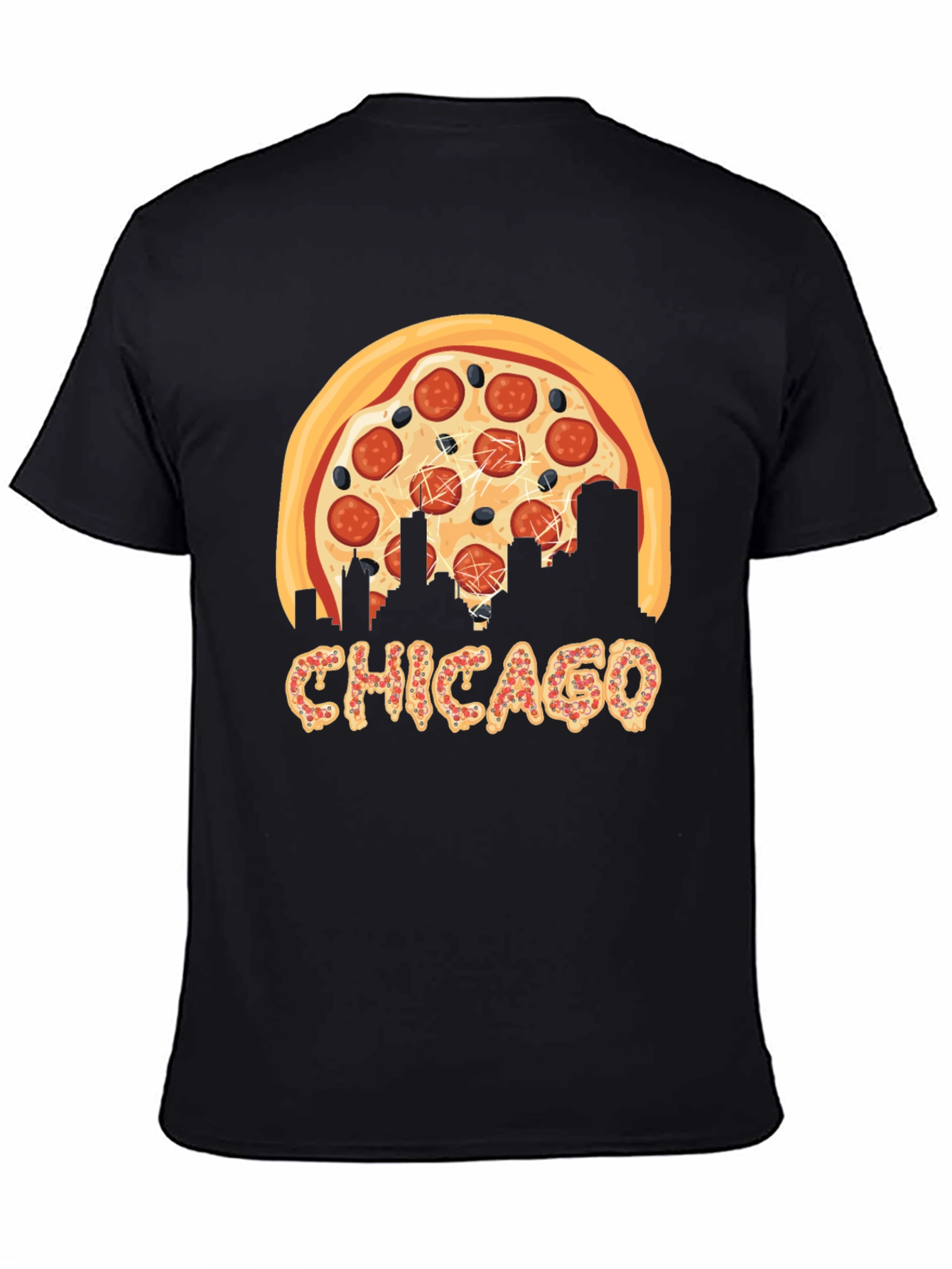 Chicago Pizza Skyline Graphic T-Shirt