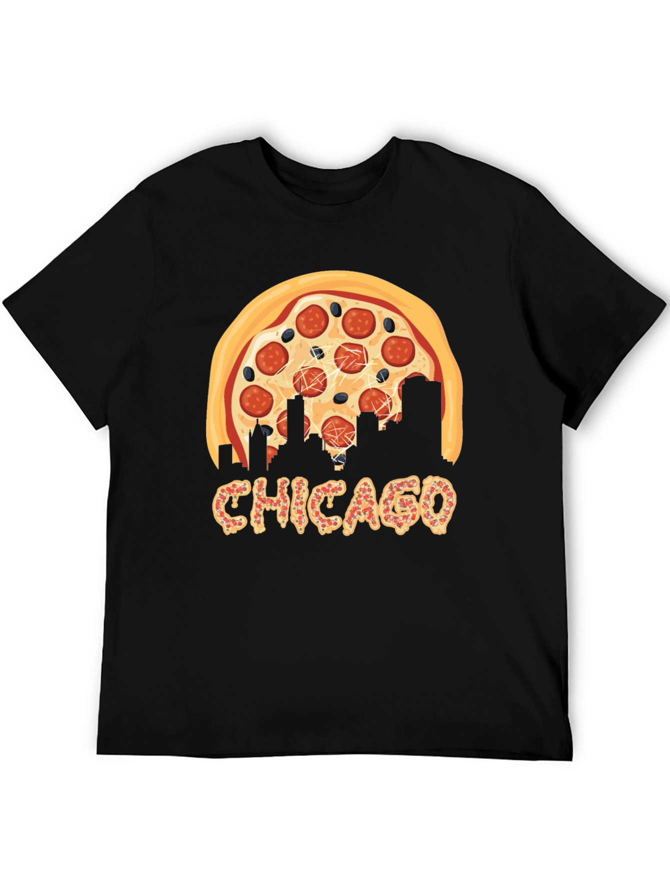 Chicago Pizza Skyline Graphic T-Shirt