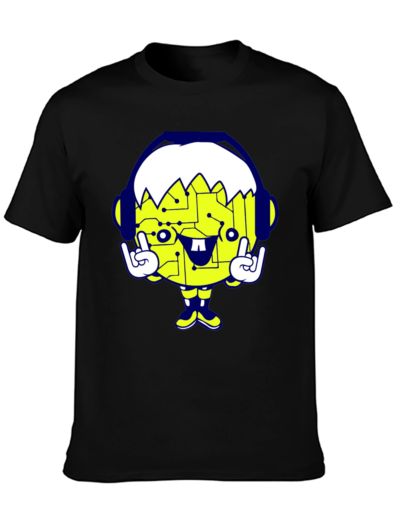 Cool Cartoon Graphic Black T-Shirt