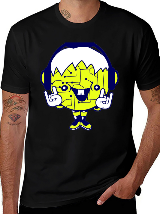 Cool Cartoon Graphic Black T-Shirt