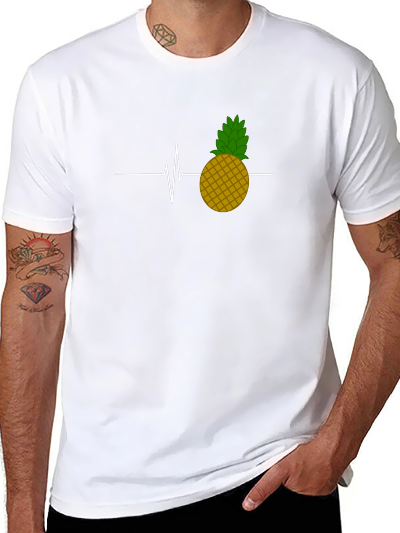 Pineapple Heartbeat Graphic Tee - Black