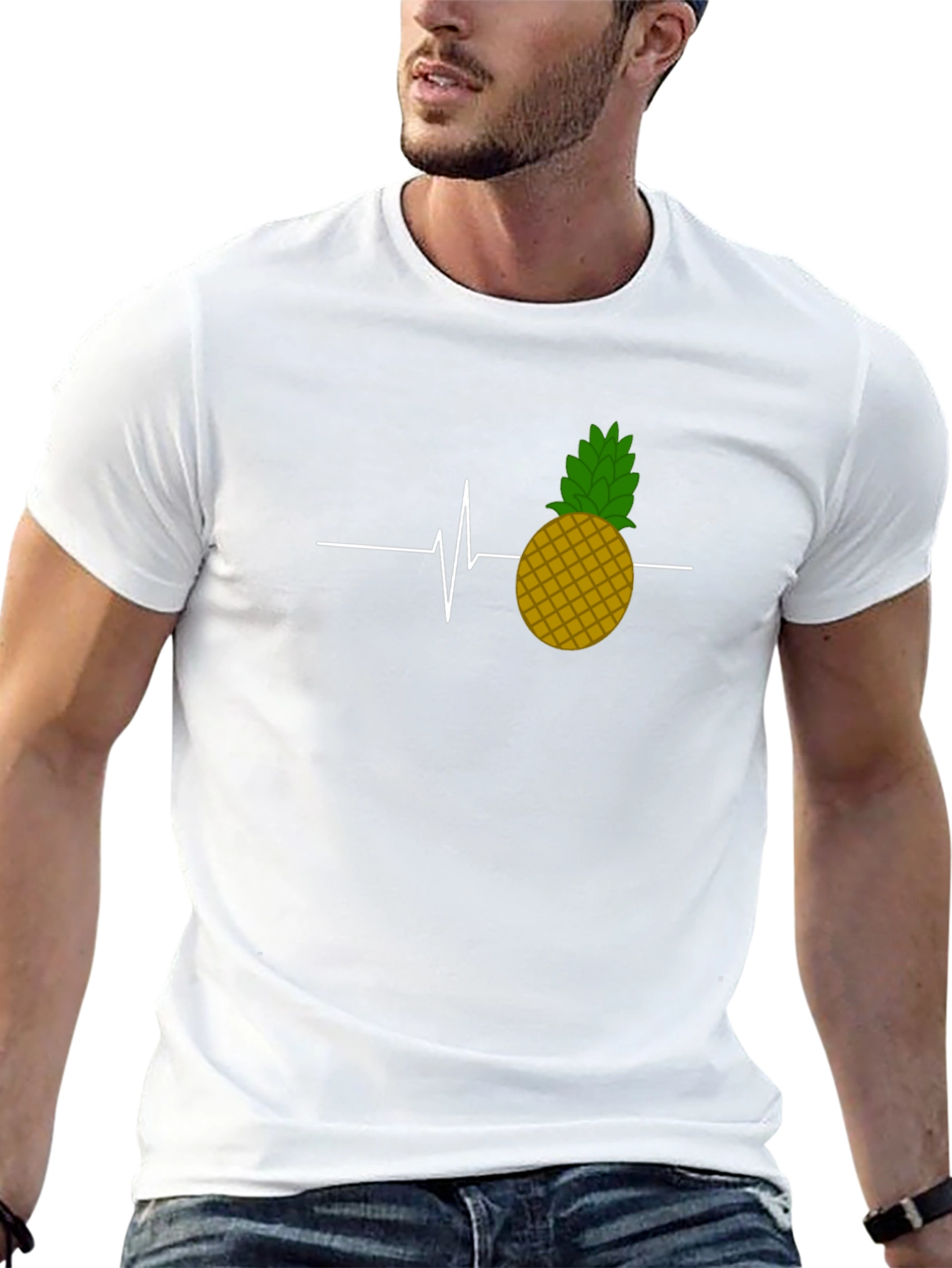 Pineapple Heartbeat Graphic Tee - Black