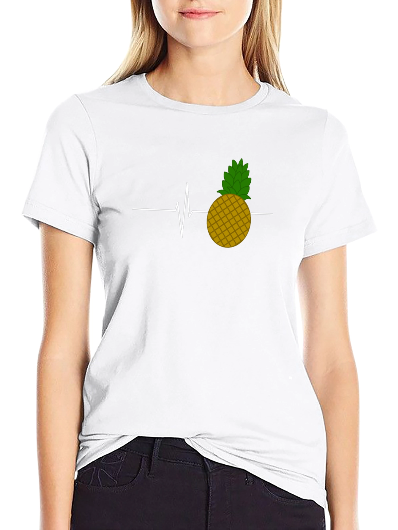 Pineapple Heartbeat Graphic Tee - Black