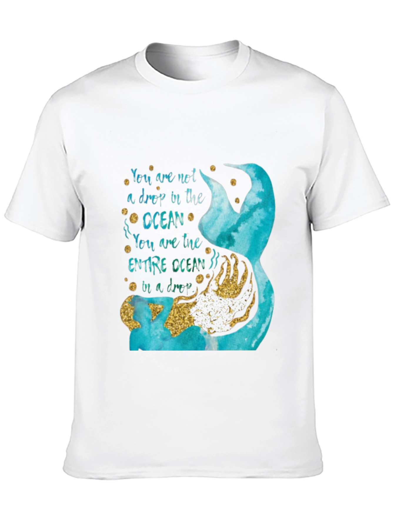 Ocean Drop Graphic Tee - Empowering Mermaid Design