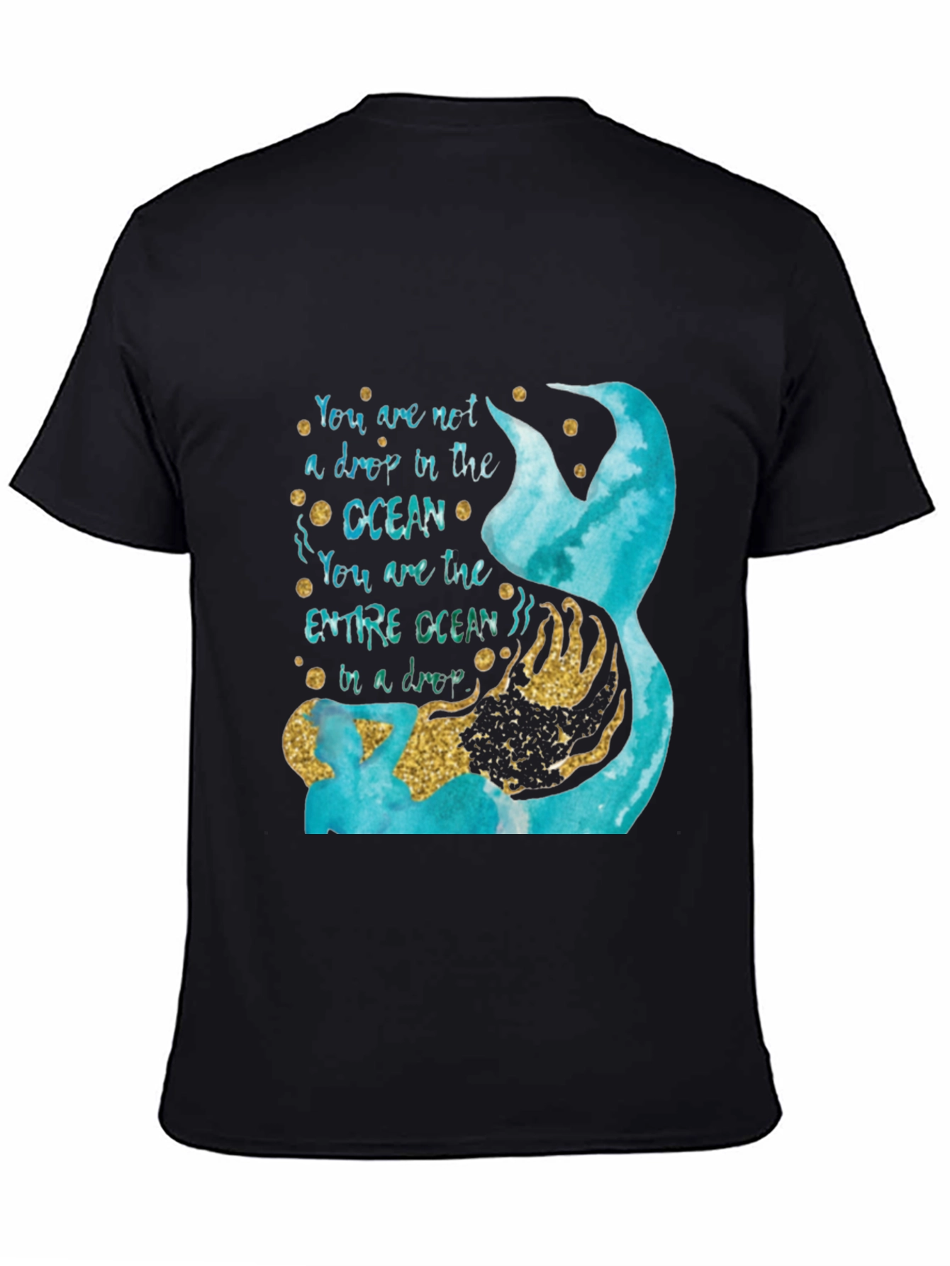 Ocean Drop Graphic Tee - Empowering Mermaid Design