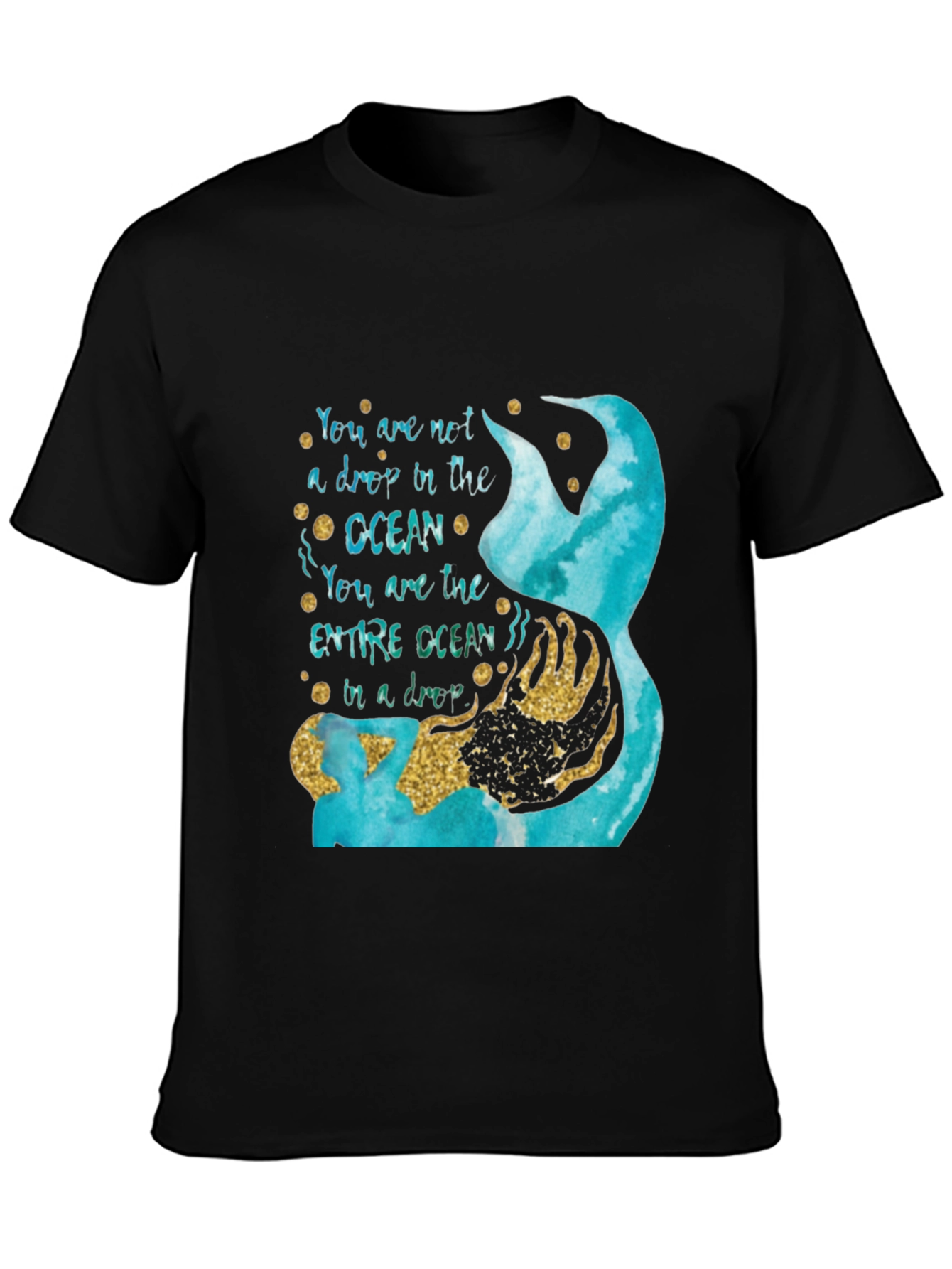 Ocean Drop Graphic Tee - Empowering Mermaid Design