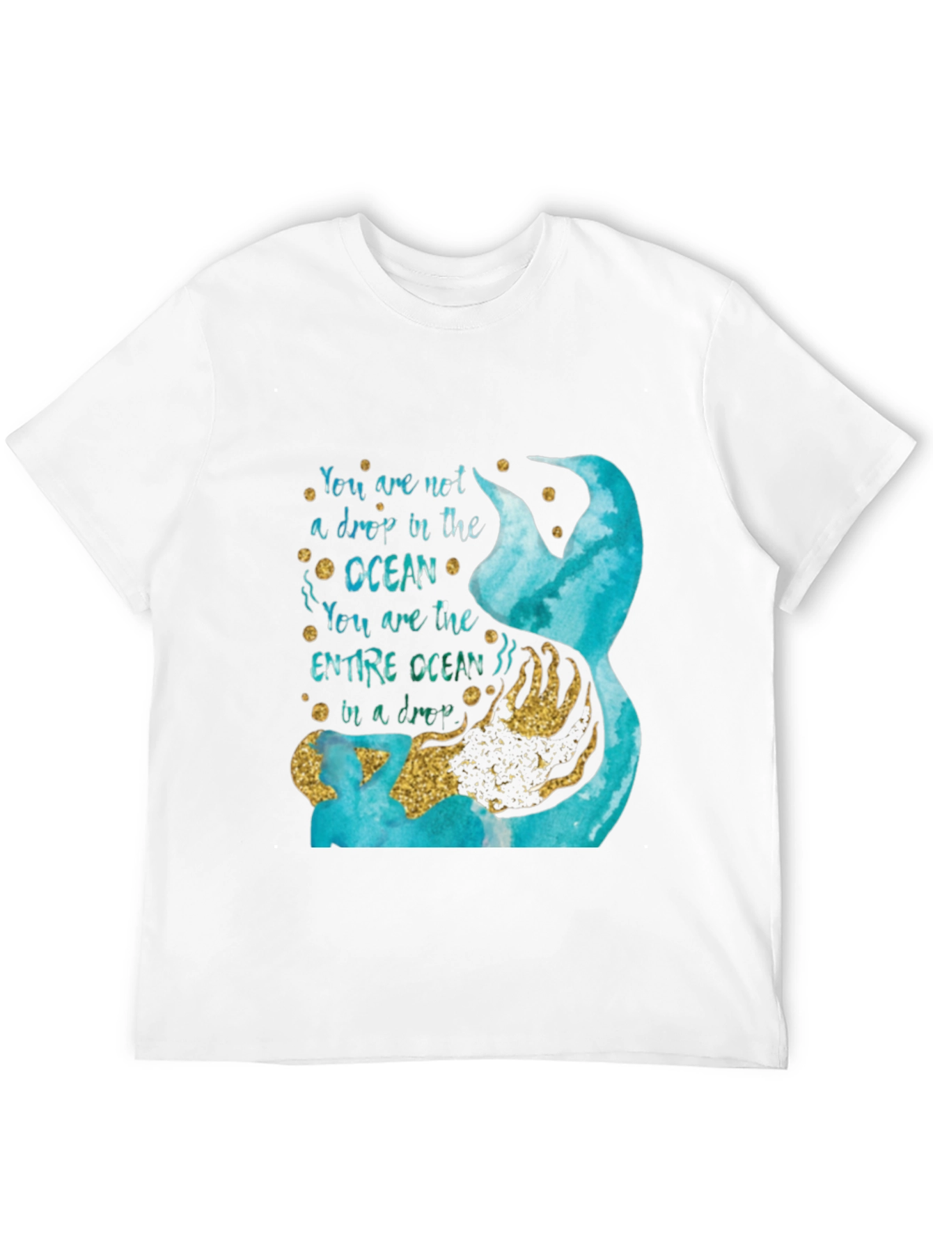 Ocean Drop Graphic Tee - Empowering Mermaid Design