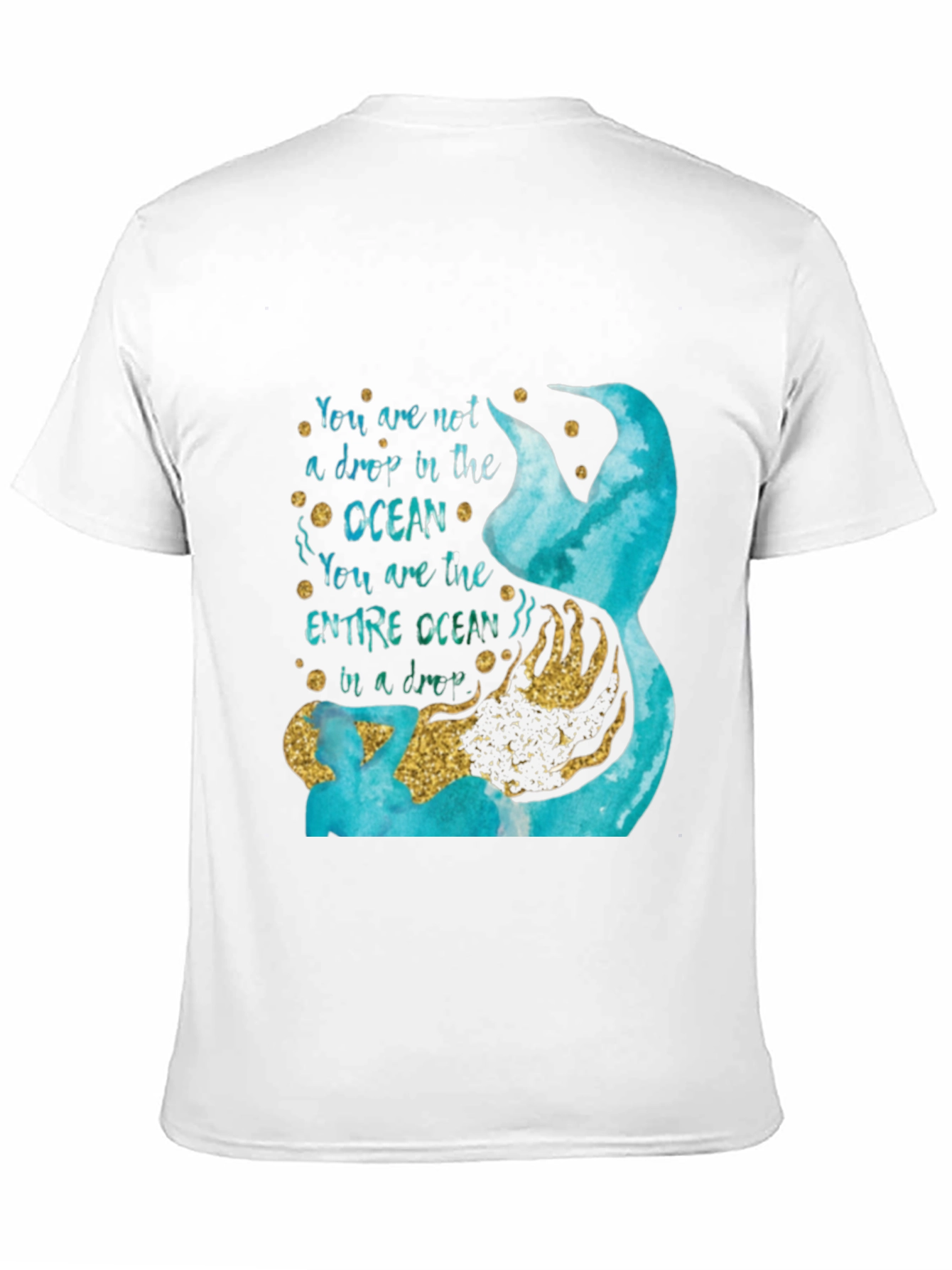 Ocean Drop Graphic Tee - Empowering Mermaid Design
