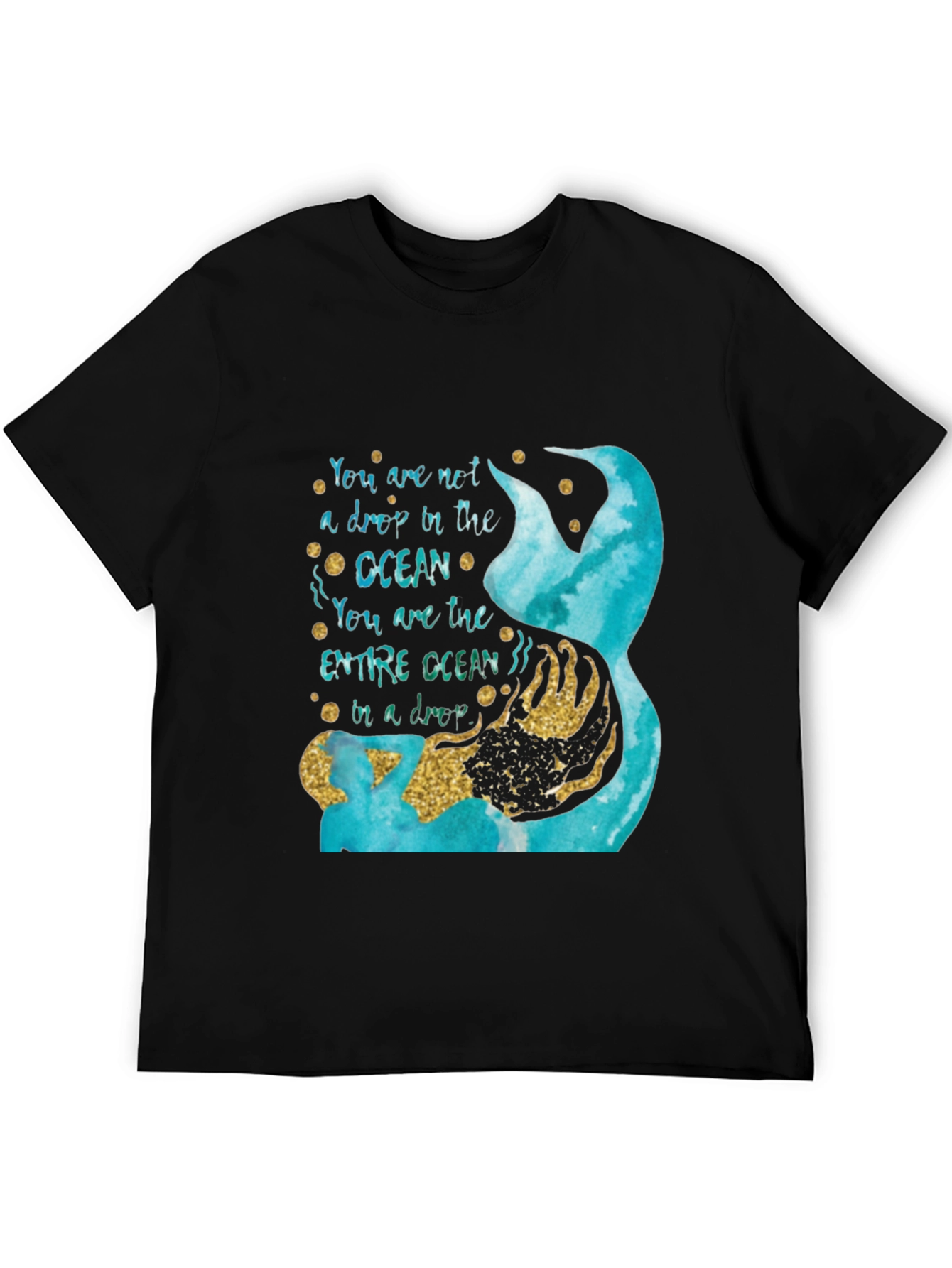 Ocean Drop Graphic Tee - Empowering Mermaid Design