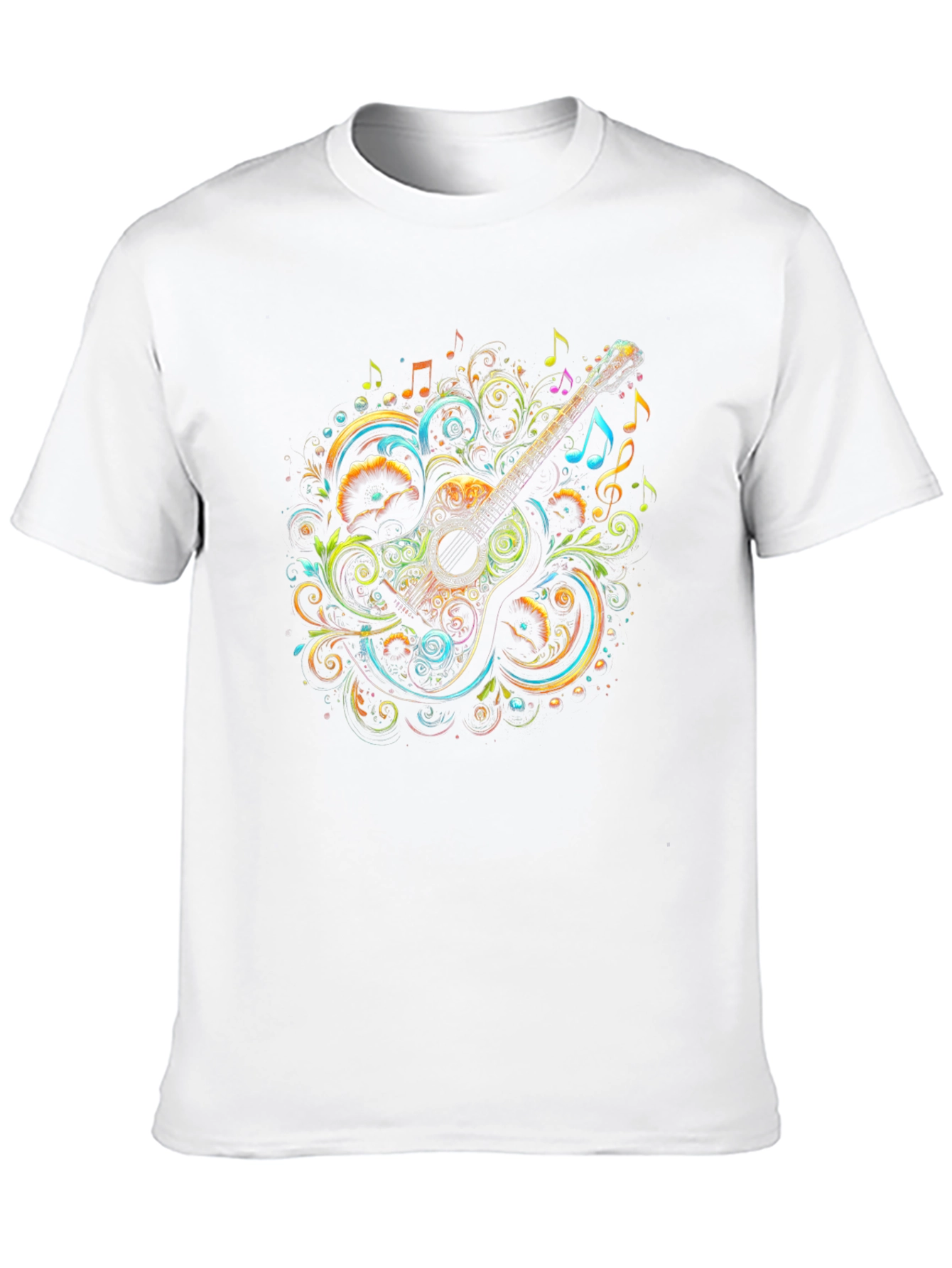 Musical Guitar Graphic Tee - Unique Artistic Design