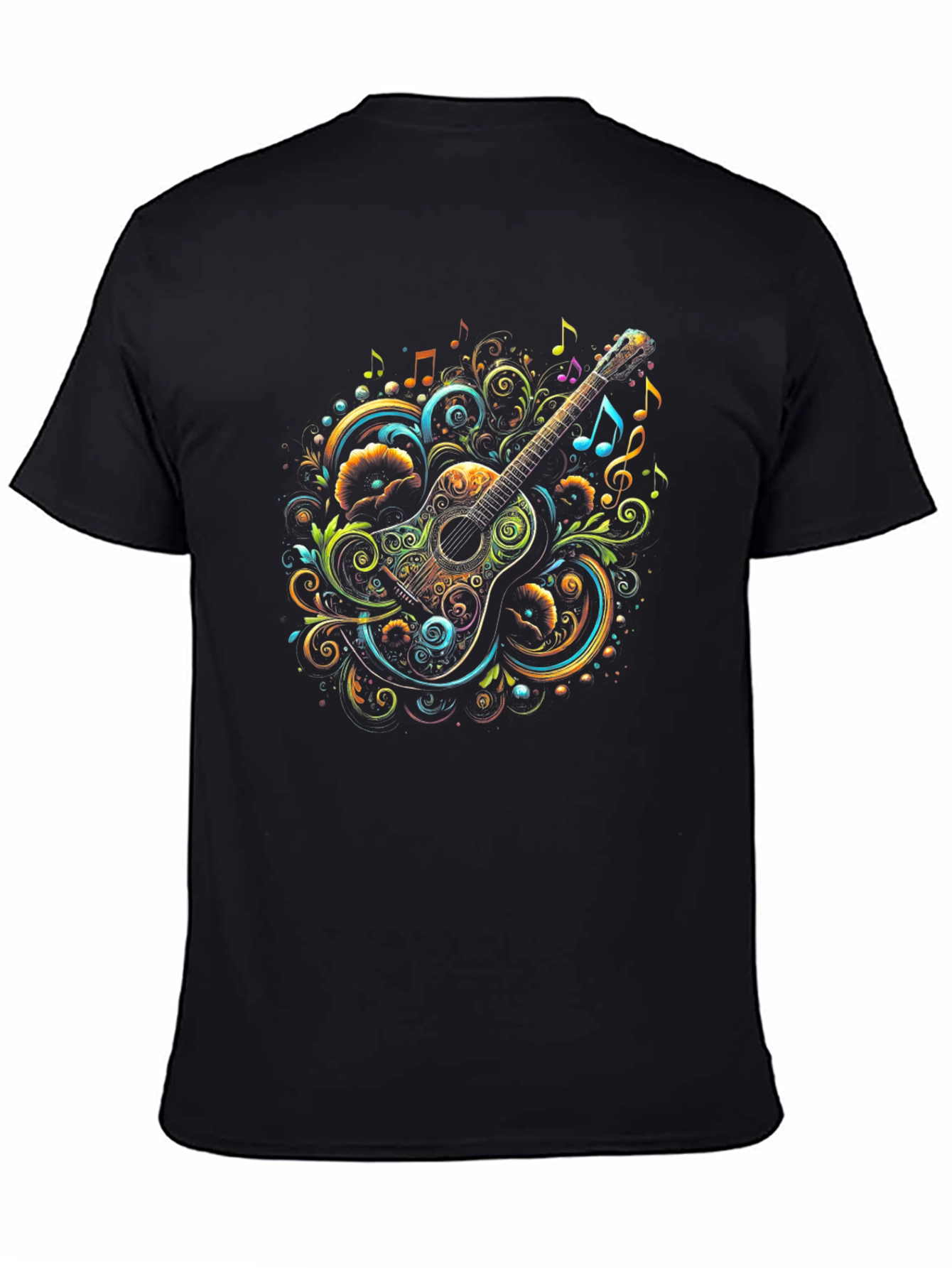 Musical Guitar Graphic Tee - Unique Artistic Design