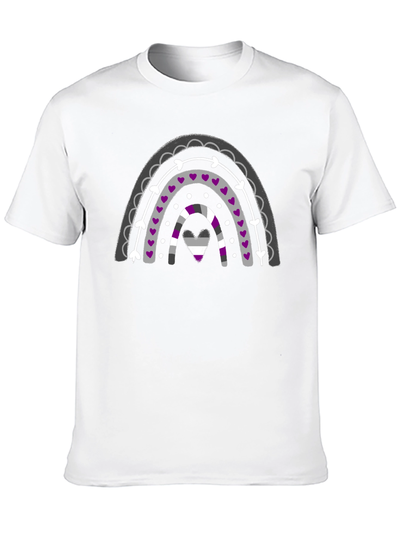 Asexual Pride Rainbow Graphic Tee - Black