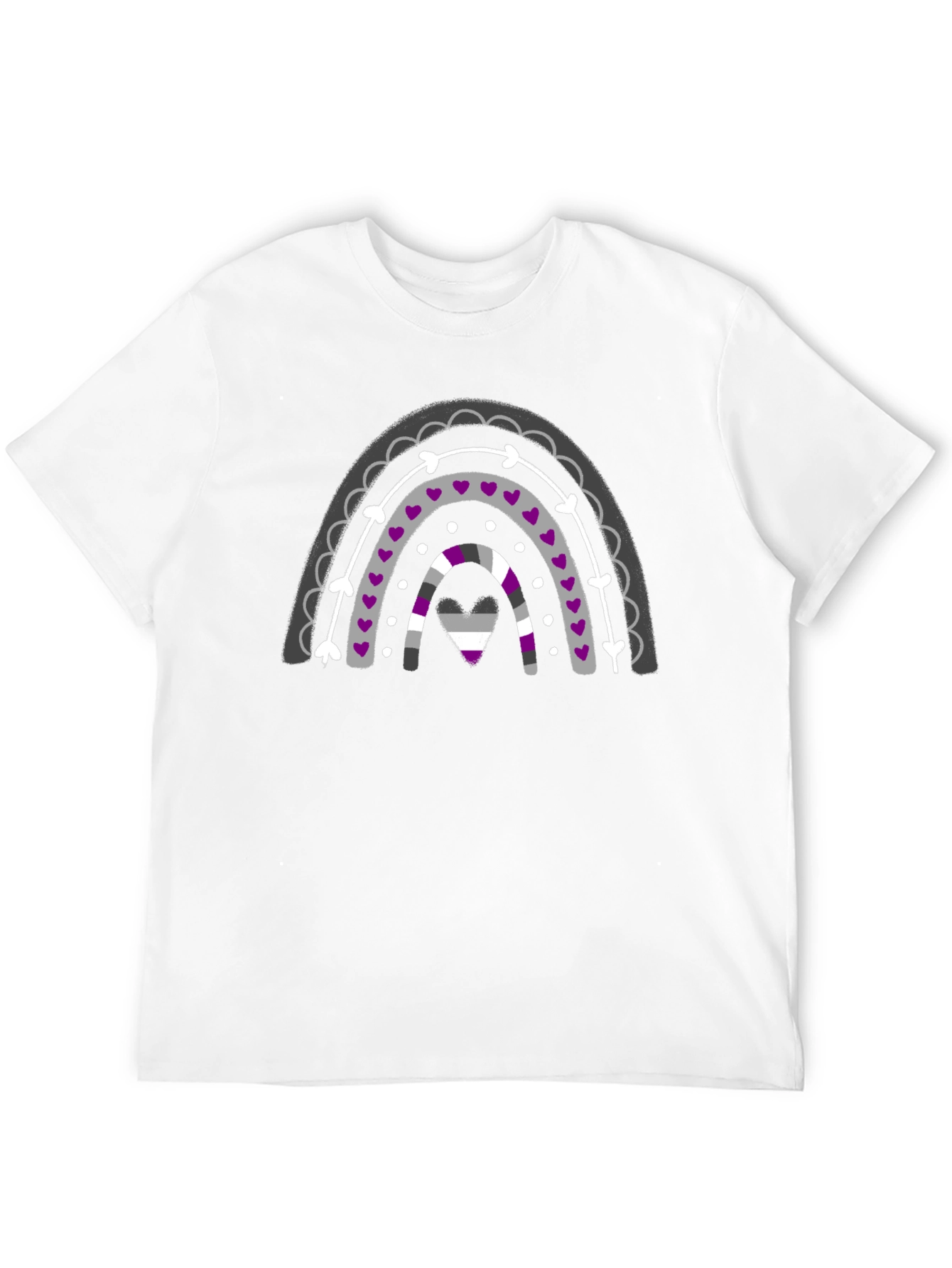 Asexual Pride Rainbow Graphic Tee - Black