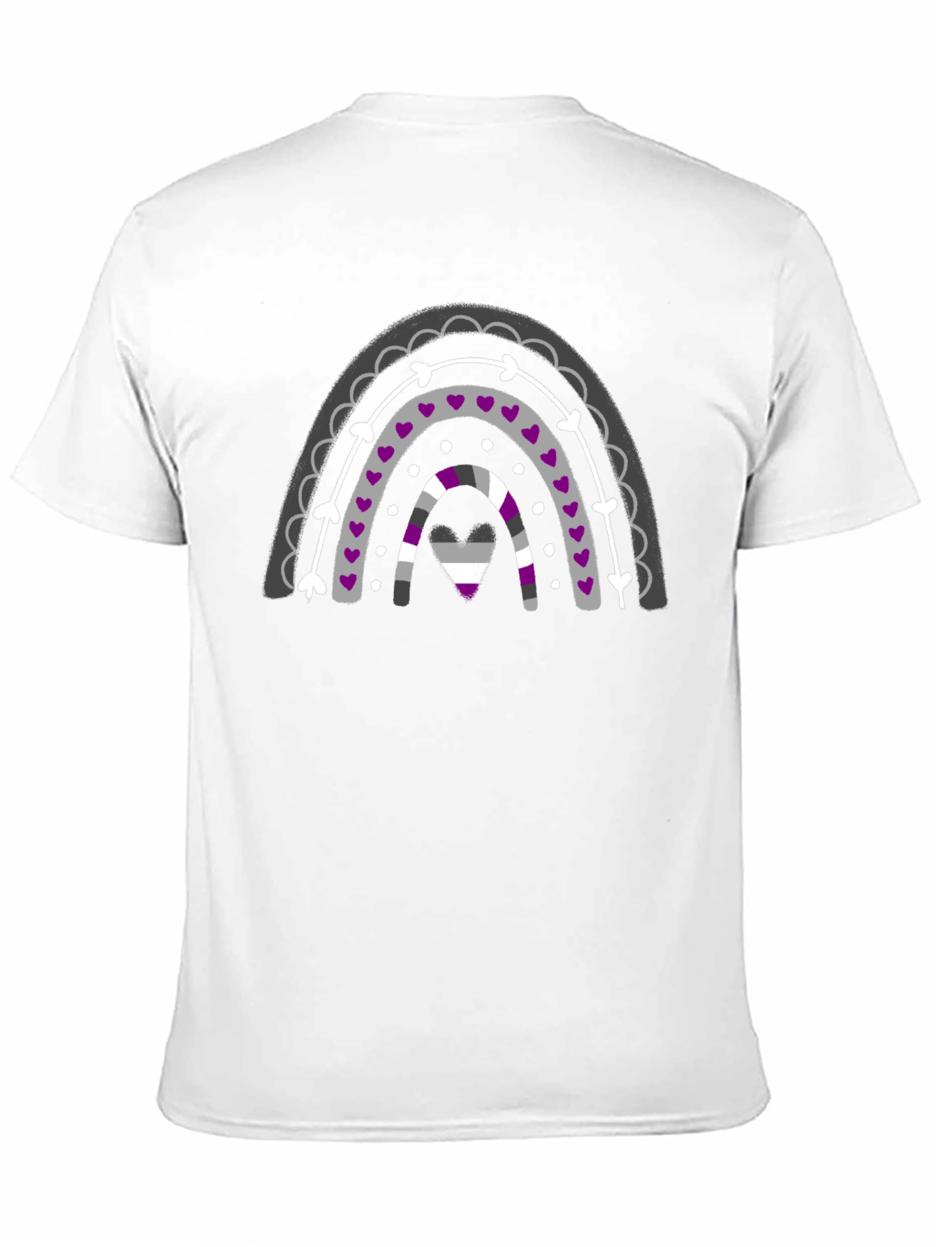 Asexual Pride Rainbow Graphic Tee - Black
