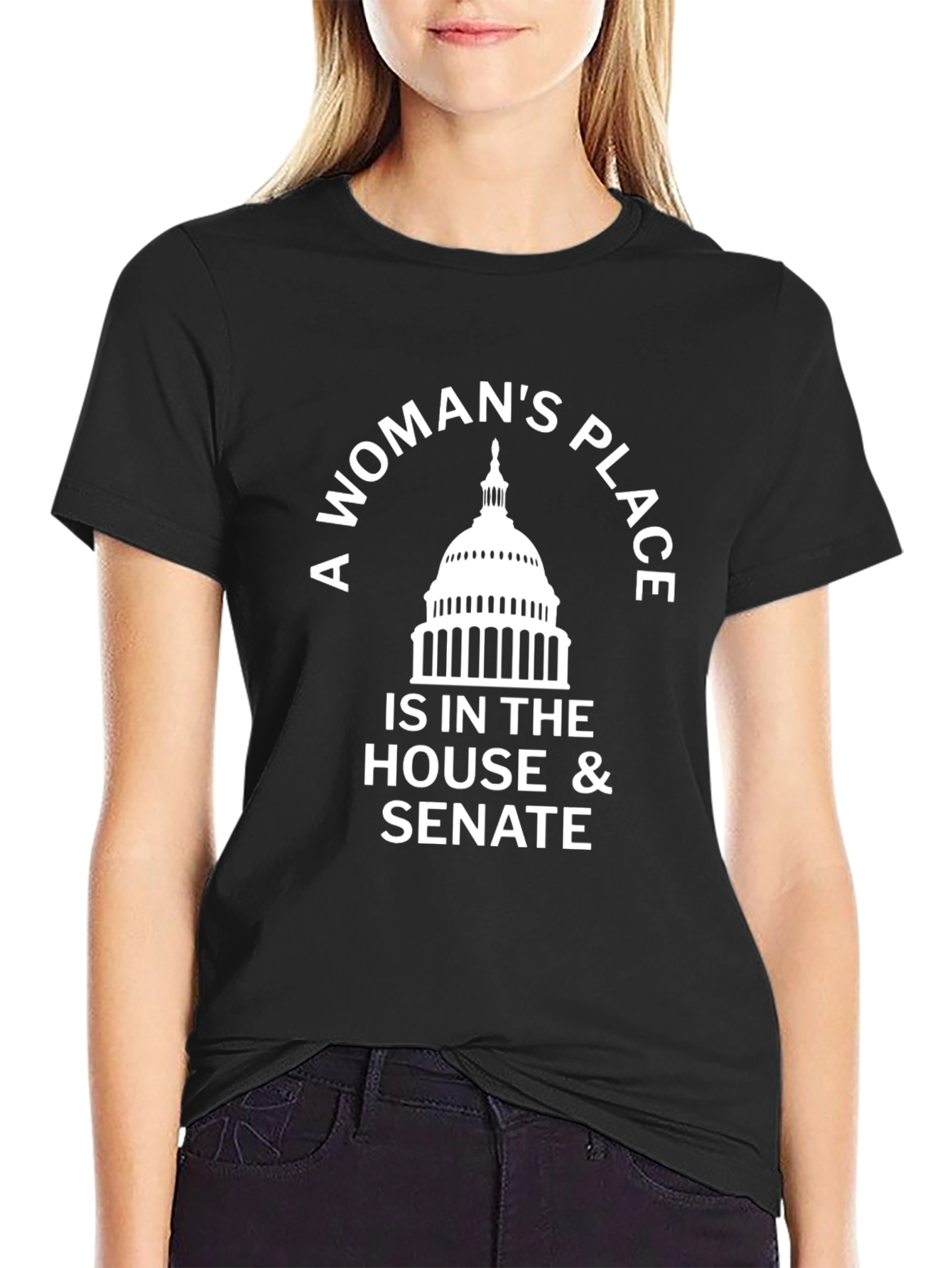 A Womans Place House & Senate Black T-Shirt