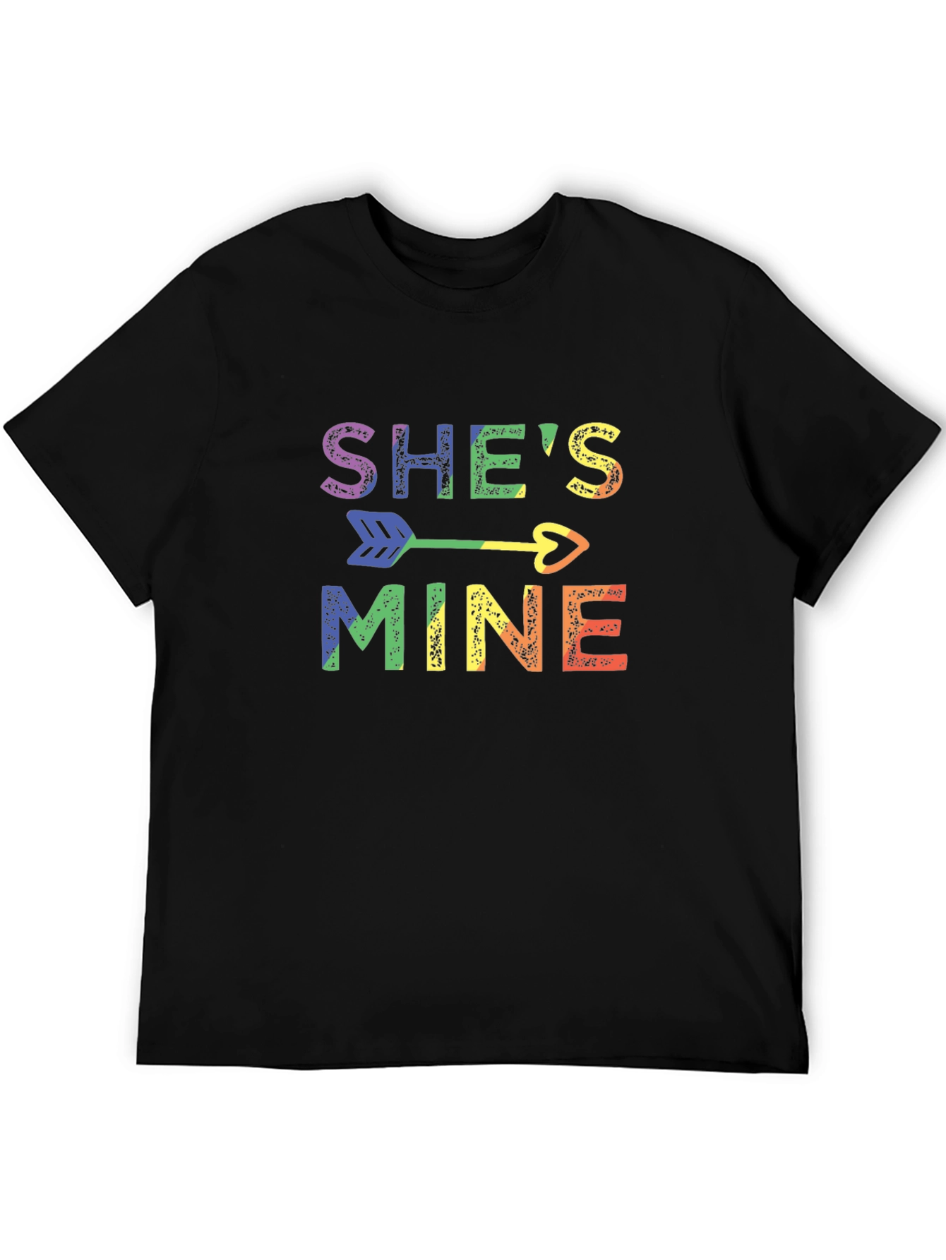 Shes Mine Pride T-Shirt LGBT Rainbow Arrow Heart