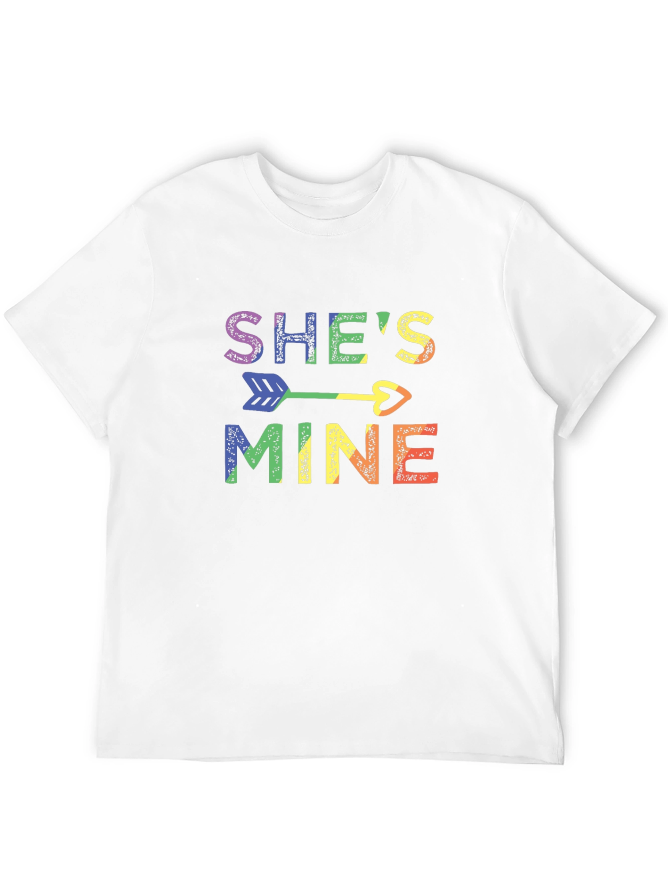 Shes Mine Pride T-Shirt LGBT Rainbow Arrow Heart