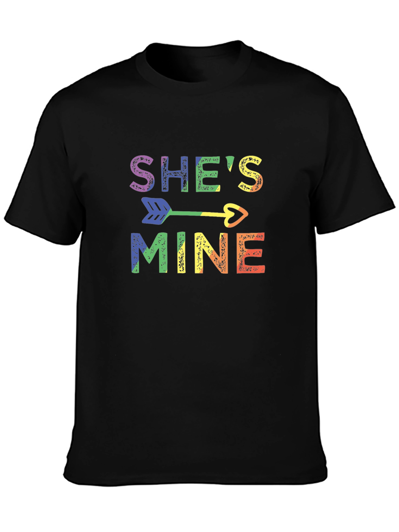 Shes Mine Pride T-Shirt LGBT Rainbow Arrow Heart
