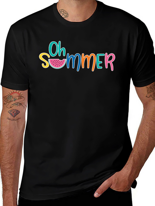 Oh Summer Graphic T-Shirt - Black Casual Tee