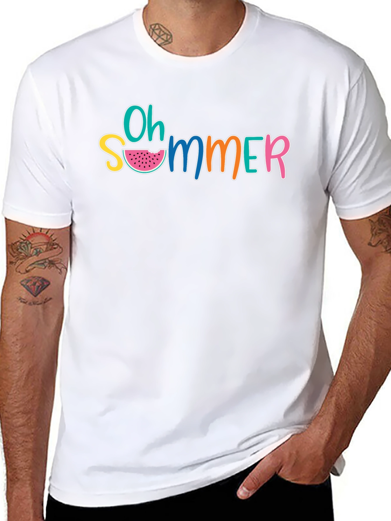 Oh Summer Graphic T-Shirt - Black Casual Tee