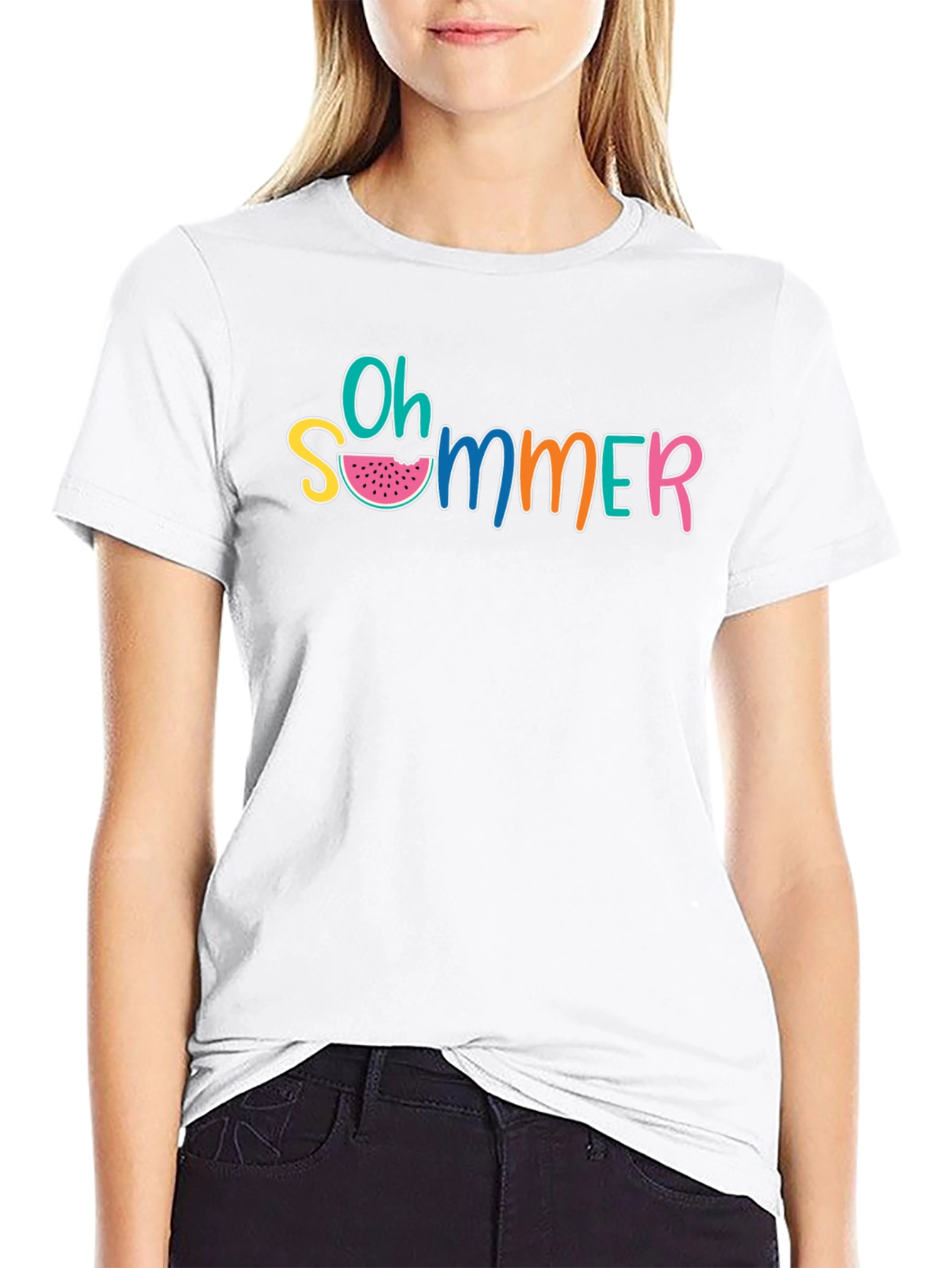 Oh Summer Graphic T-Shirt - Black Casual Tee