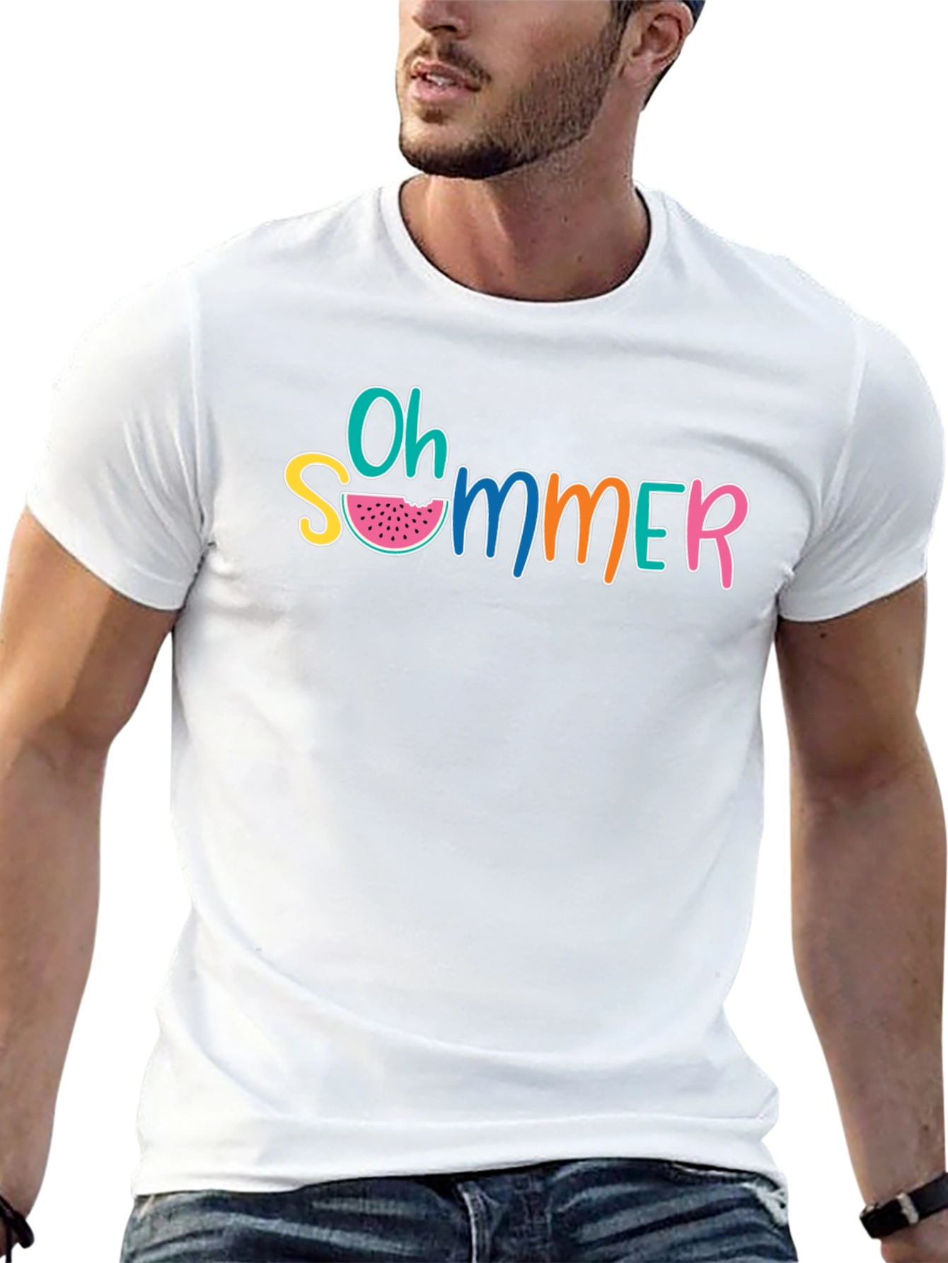 Oh Summer Graphic T-Shirt - Black Casual Tee