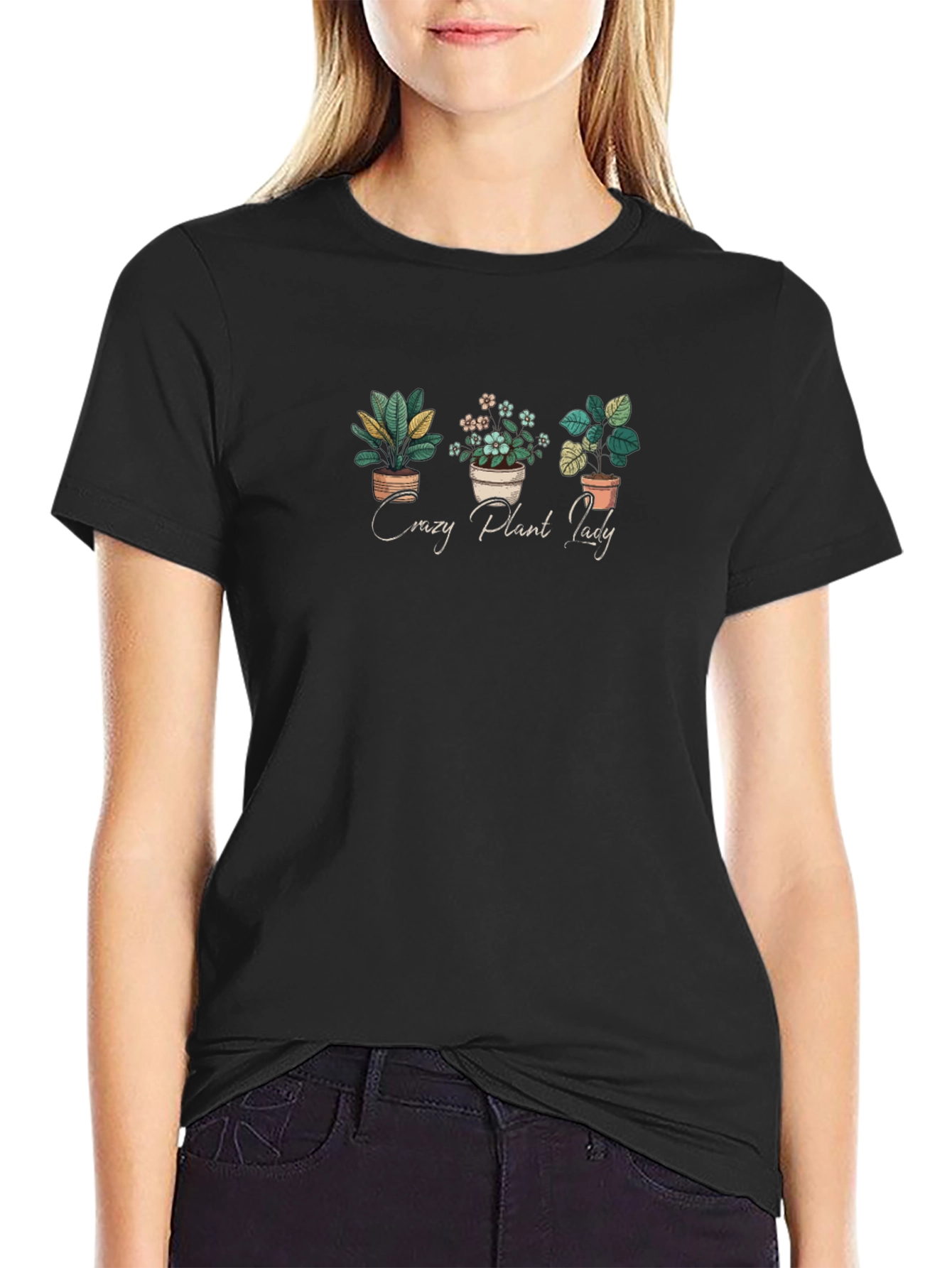 Crazy Plant Lady Graphic Tee - Black T-Shirt