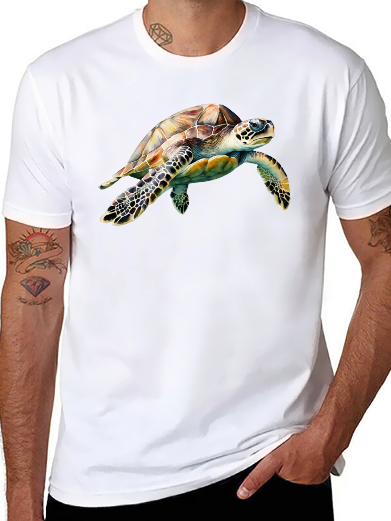 Sea Turtle Graphic Black T-Shirt