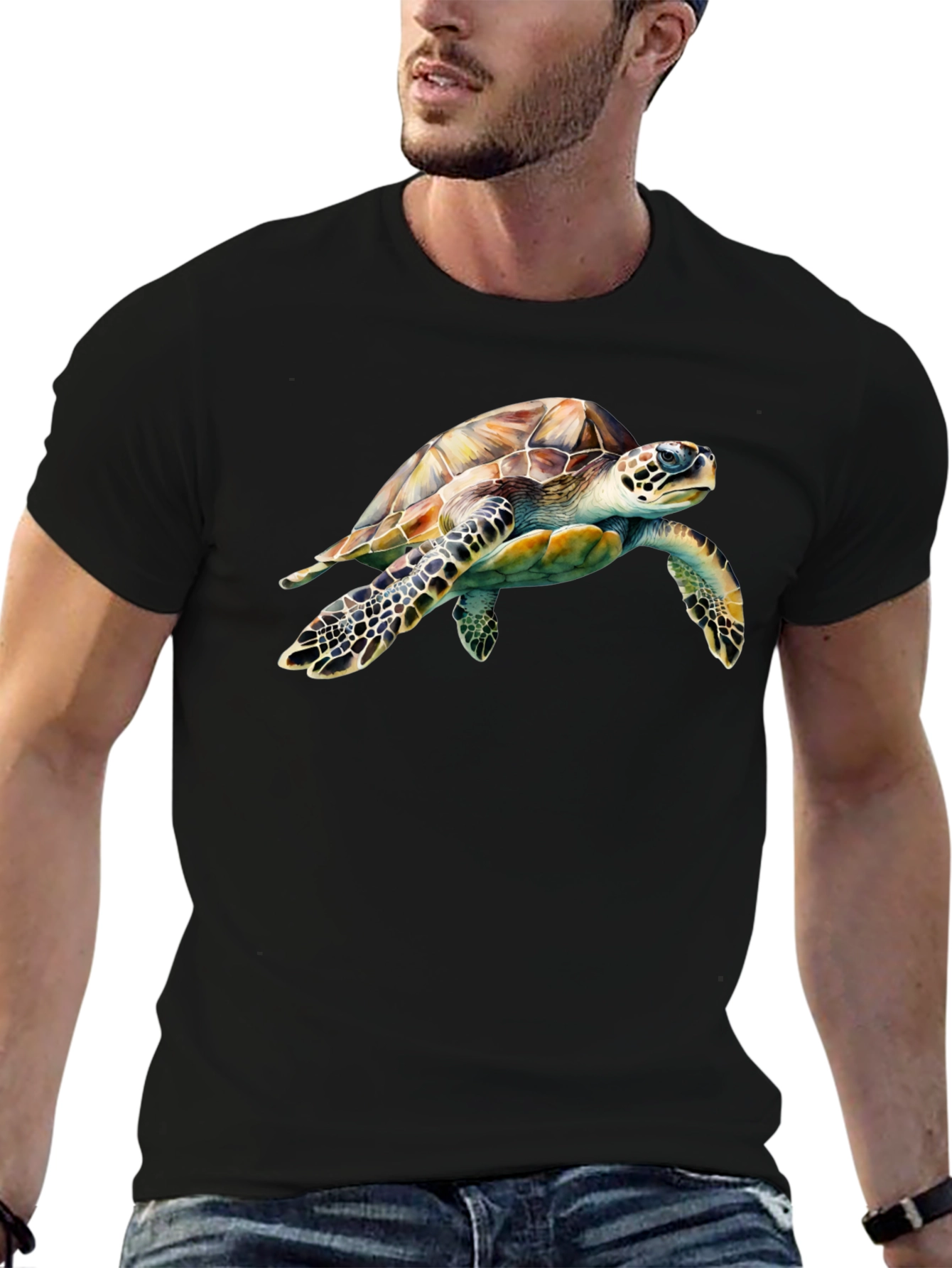 Sea Turtle Graphic Black T-Shirt