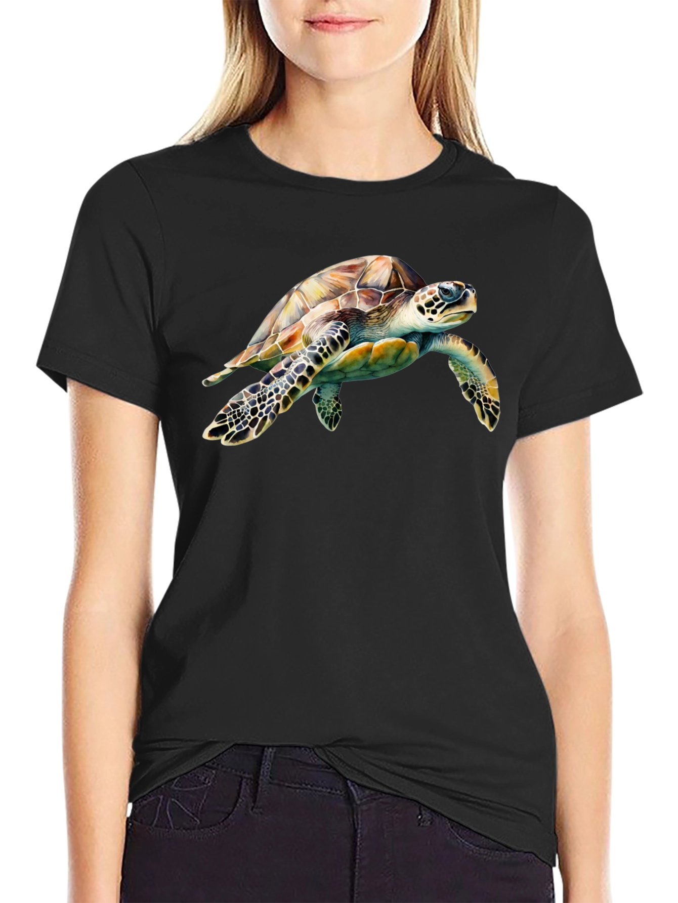 Sea Turtle Graphic Black T-Shirt