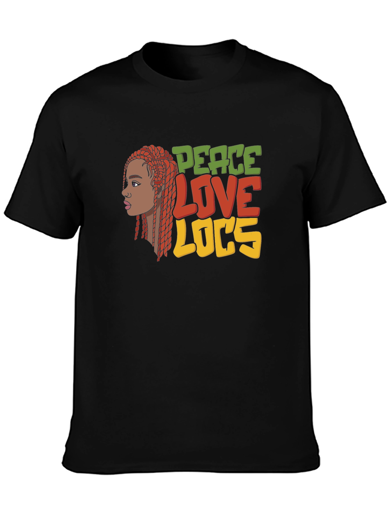 Peace Love Locs T-Shirt - Black Graphic Tee