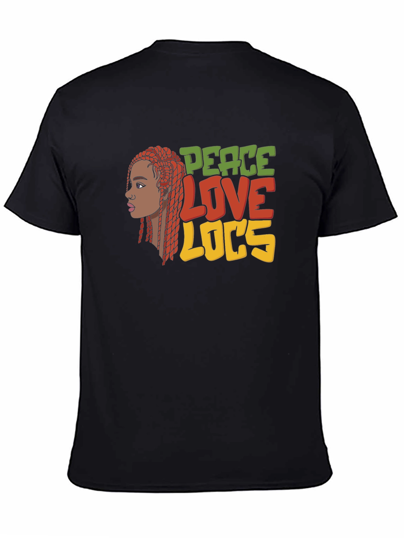 Peace Love Locs T-Shirt - Black Graphic Tee