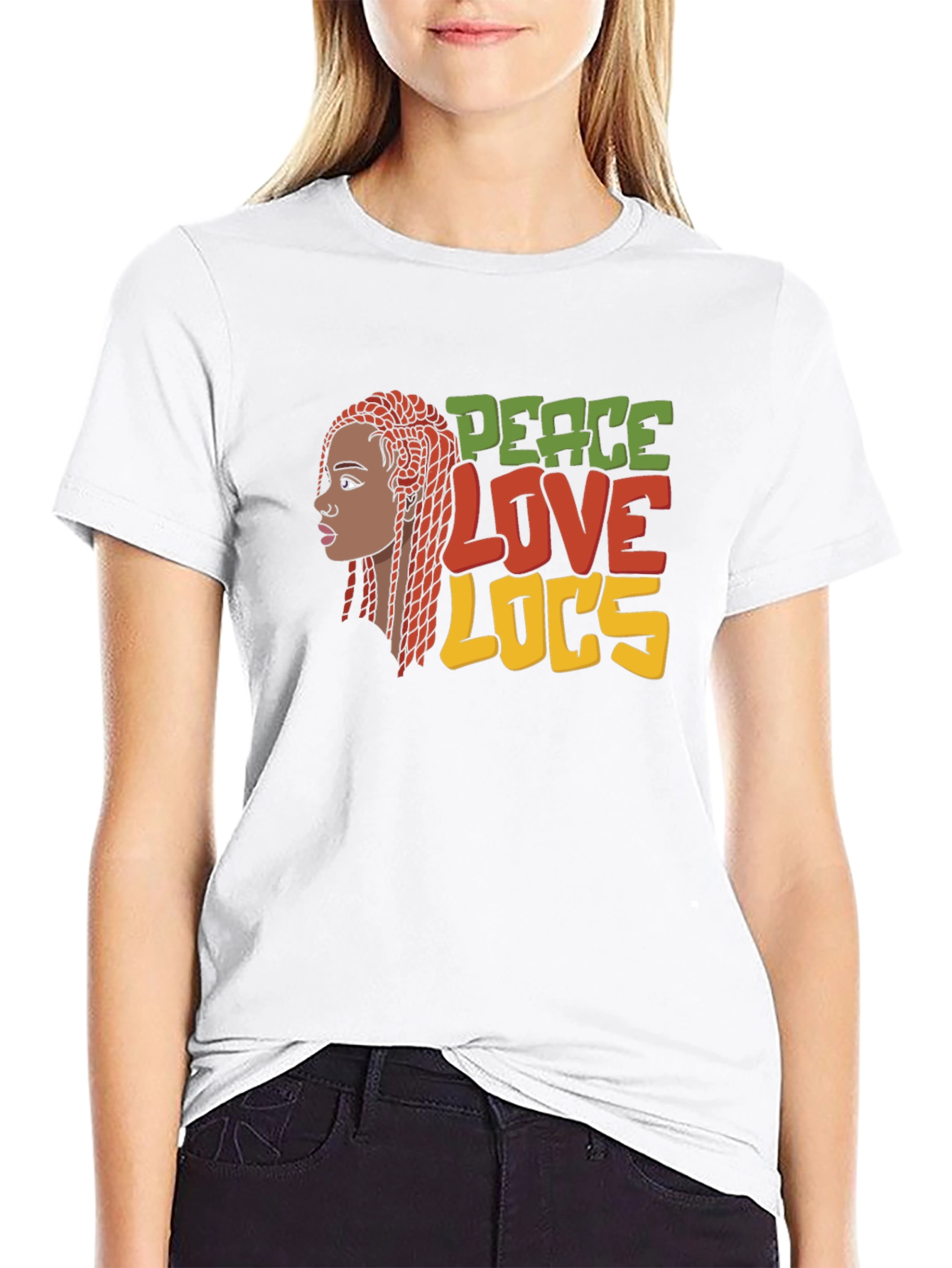 Peace Love Locs T-Shirt - Black Graphic Tee