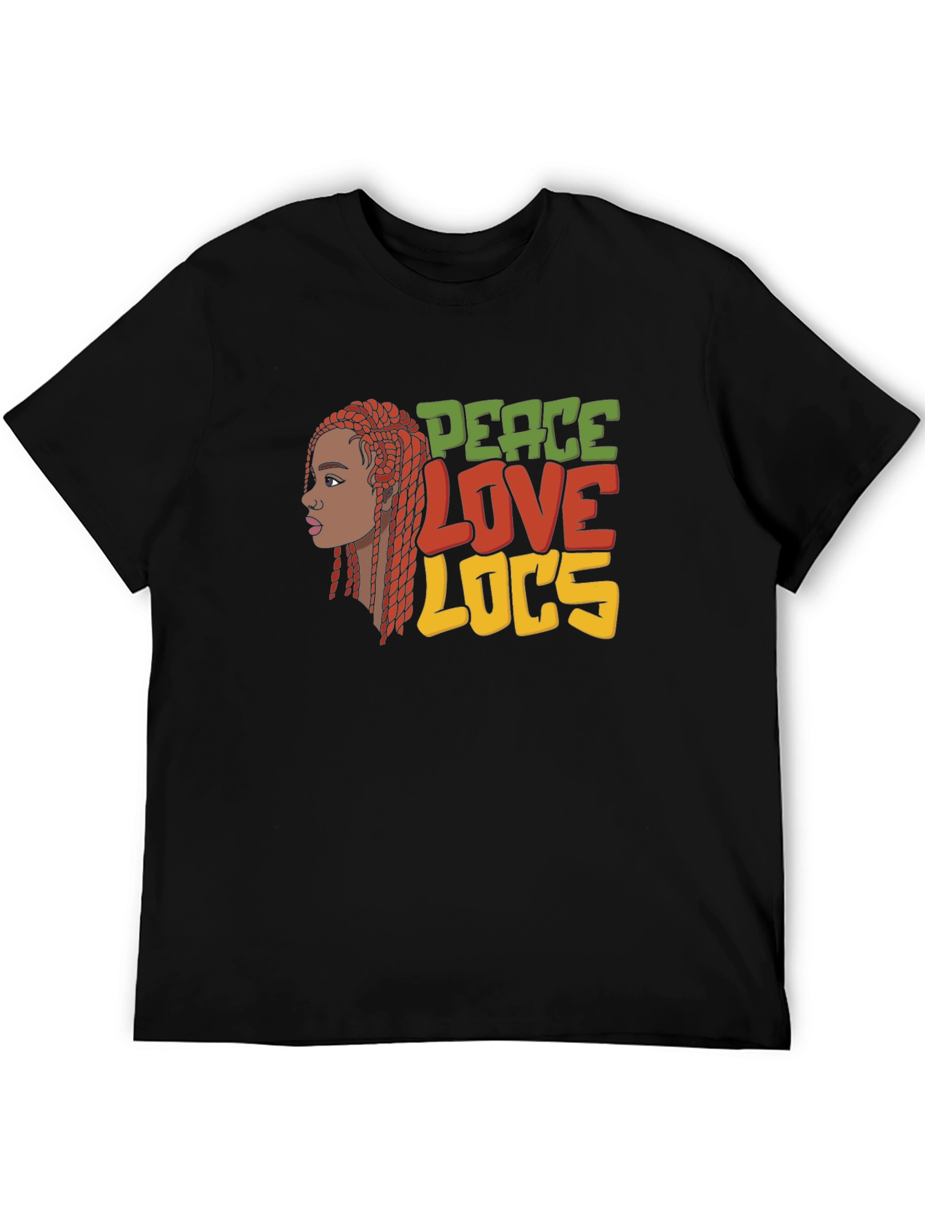 Peace Love Locs T-Shirt - Black Graphic Tee