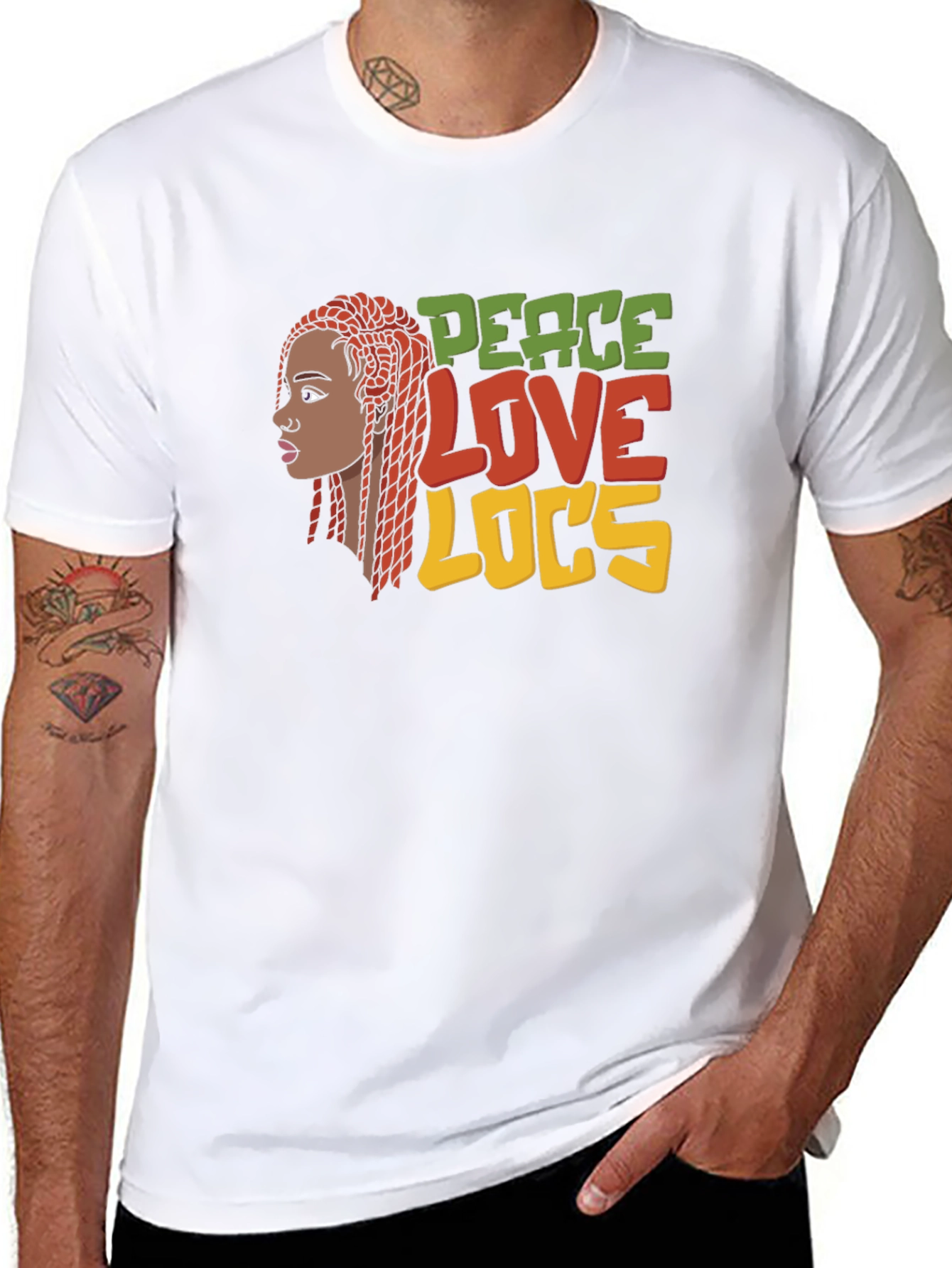 Peace Love Locs T-Shirt - Black Graphic Tee