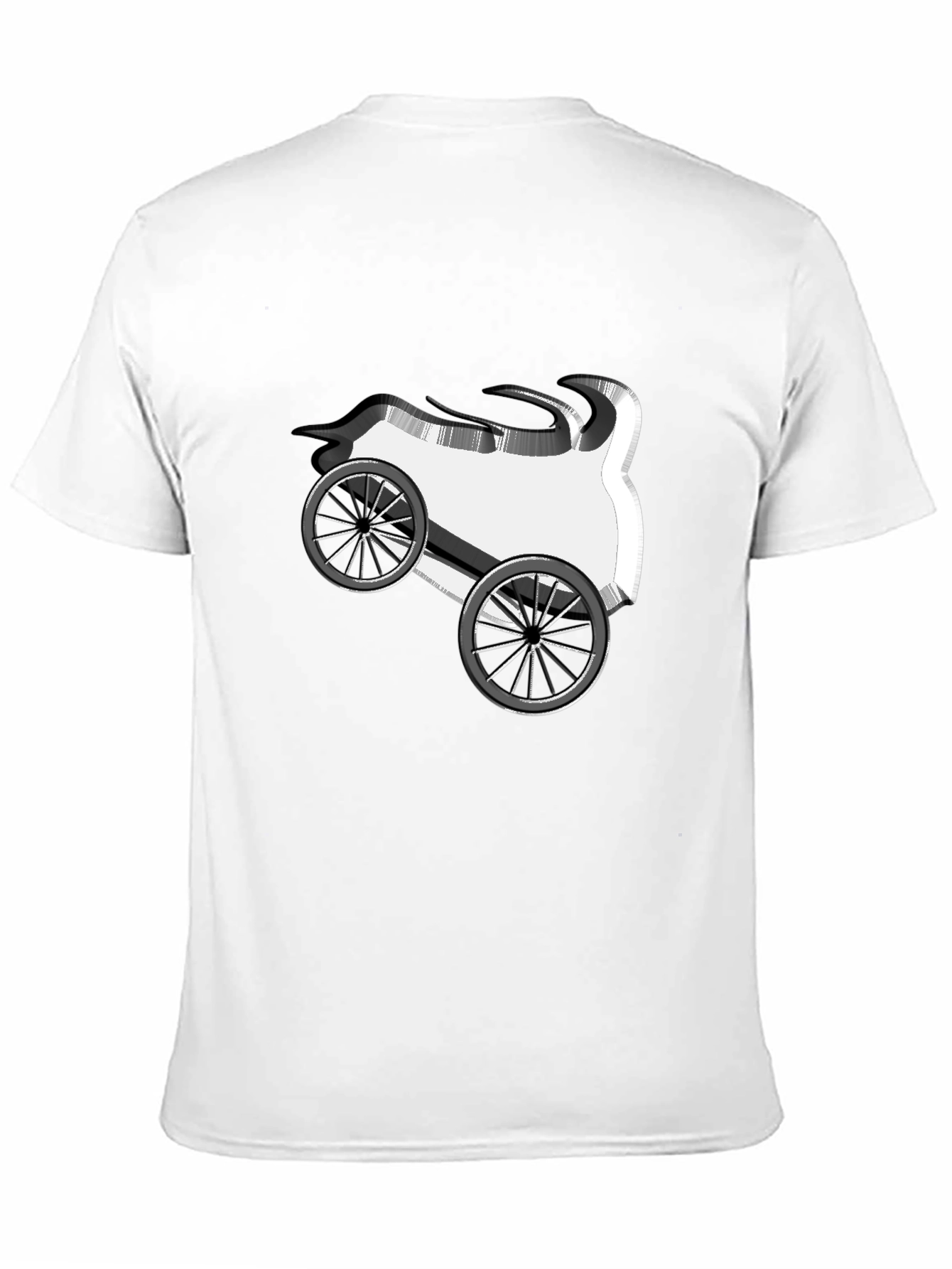 Cartoon Car Graphic Tee - Black Cotton T-Shirt