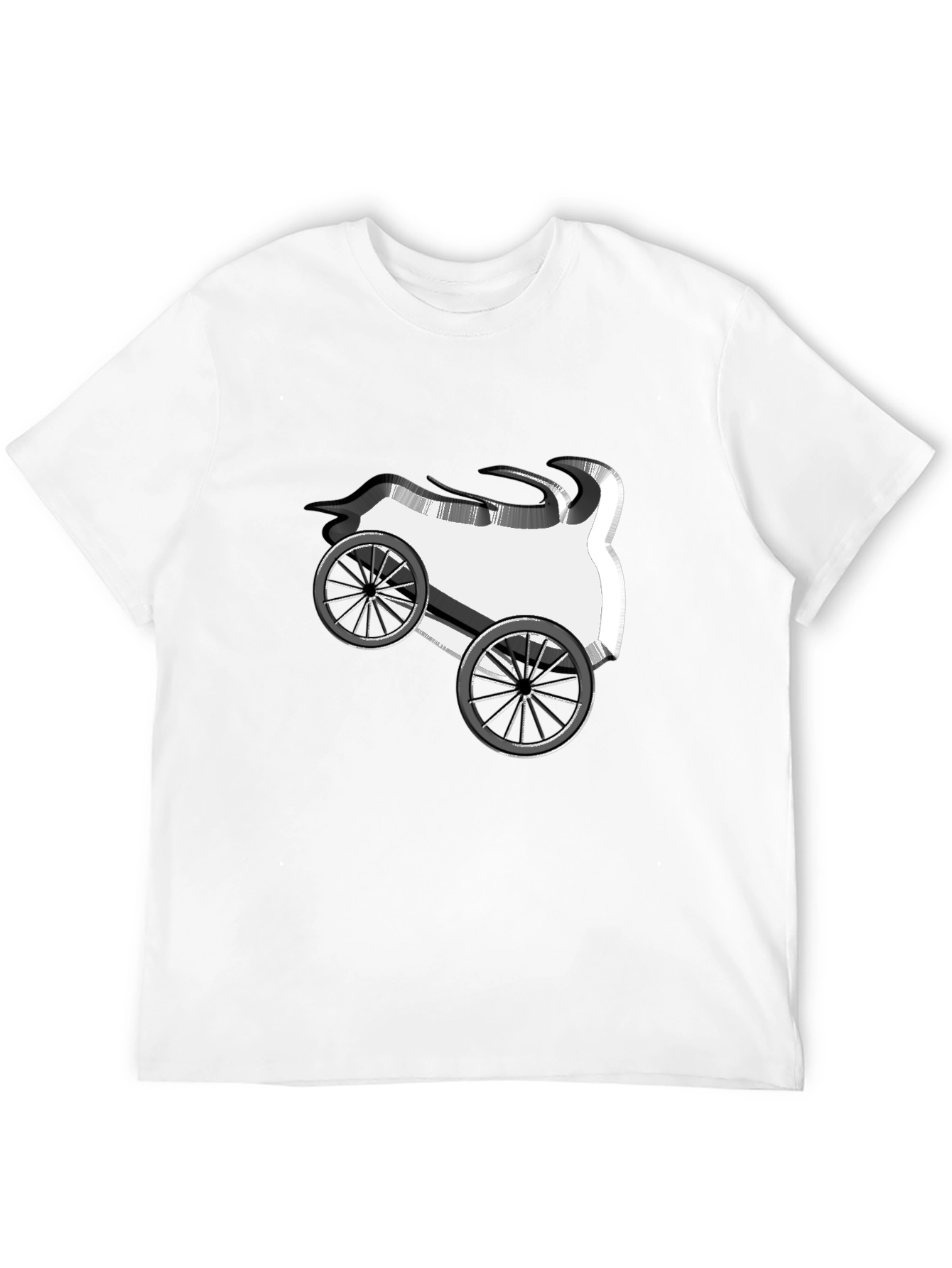 Cartoon Car Graphic Tee - Black Cotton T-Shirt