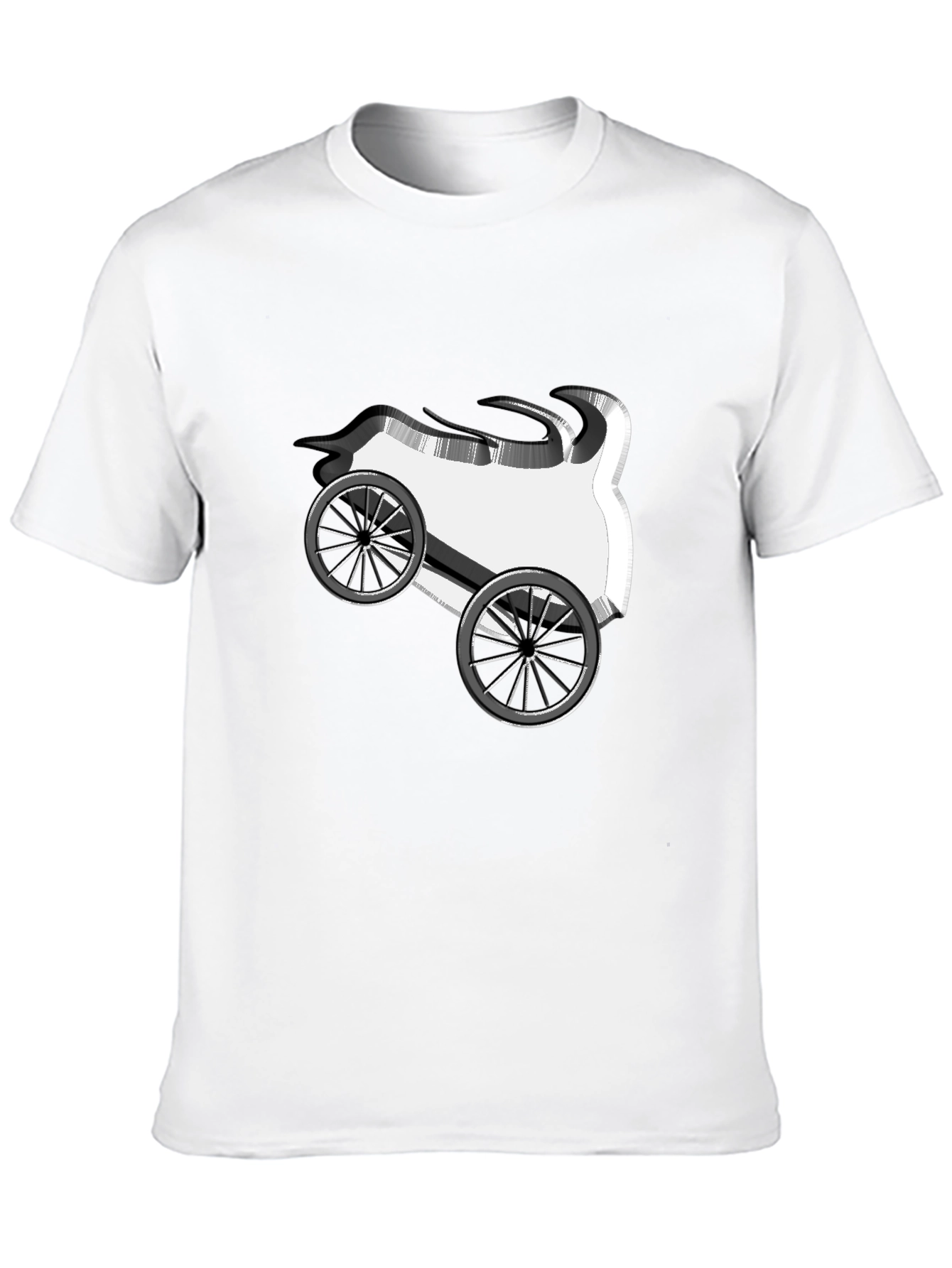 Cartoon Car Graphic Tee - Black Cotton T-Shirt