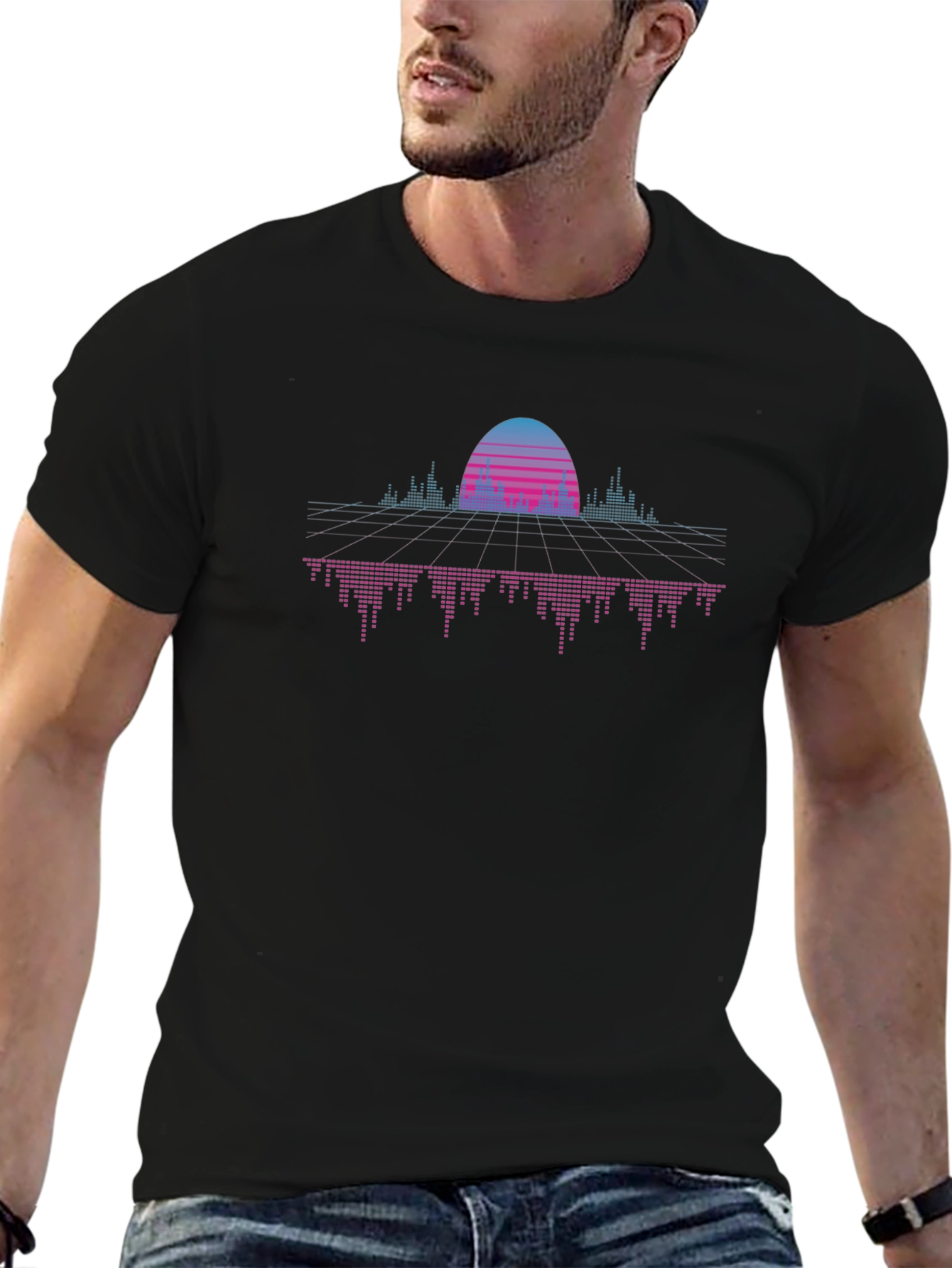 Retro Wave T-Shirt - Synthwave Sunset Graphic Tee