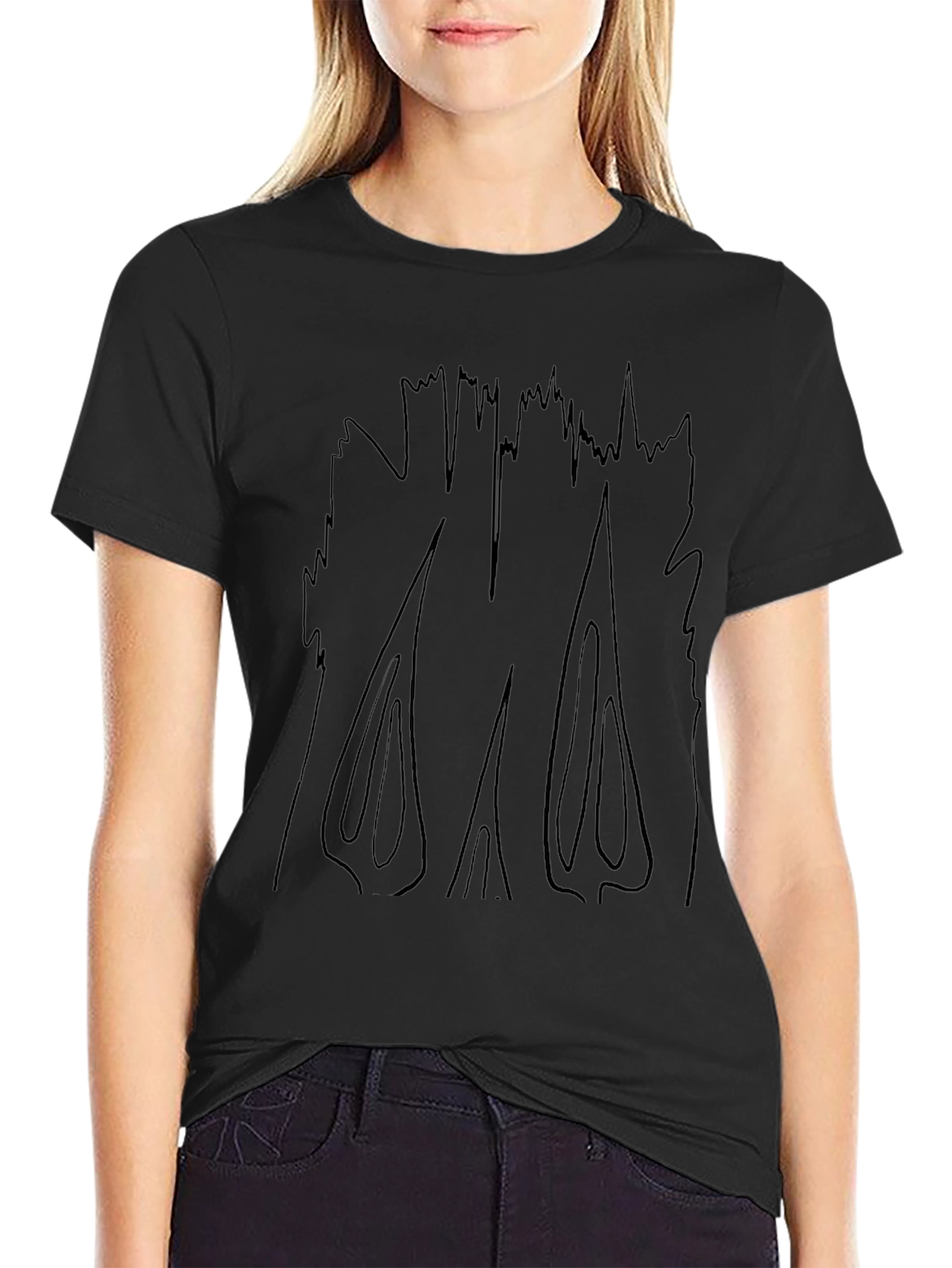 Abstract Graphic Black T-Shirt