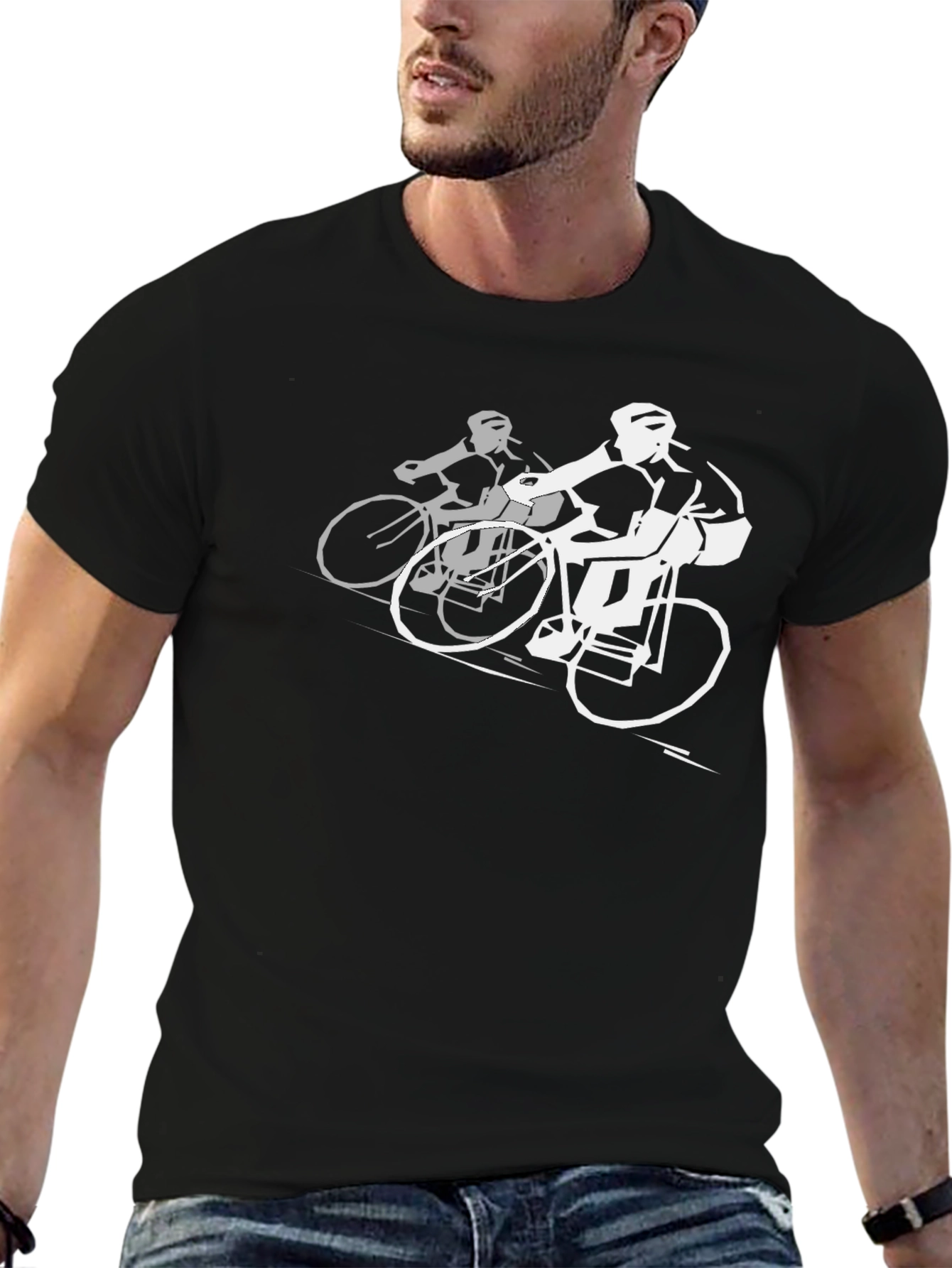 Cycling Duo Graphic Tee - Black