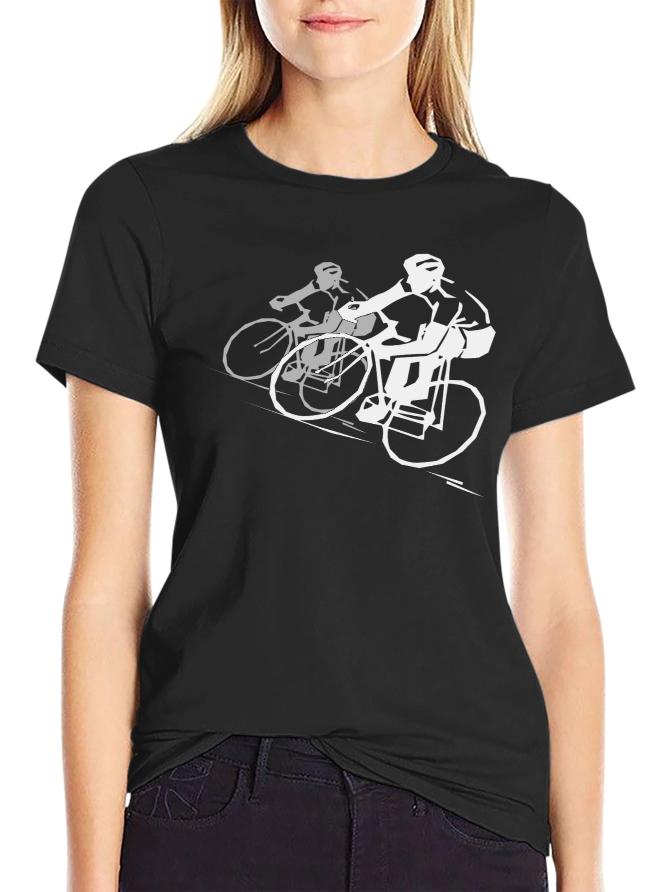 Cycling Duo Graphic Tee - Black